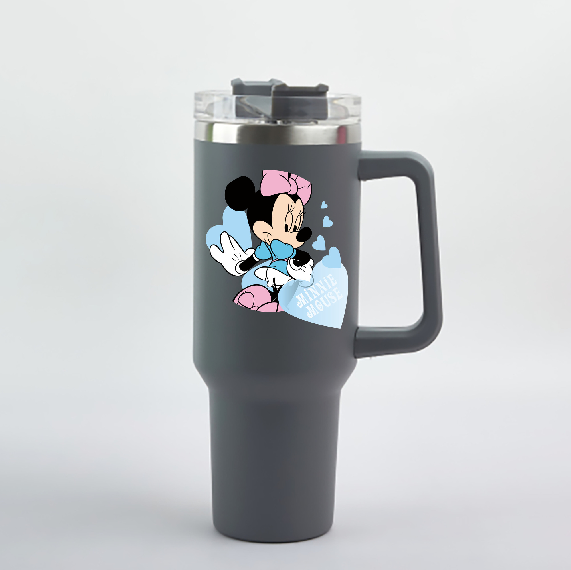 （画像用） ミッキーマウス Mickey Mouse 1200mL車用タンブラー - クリスタルステッカー（プラスチックストロー付き）