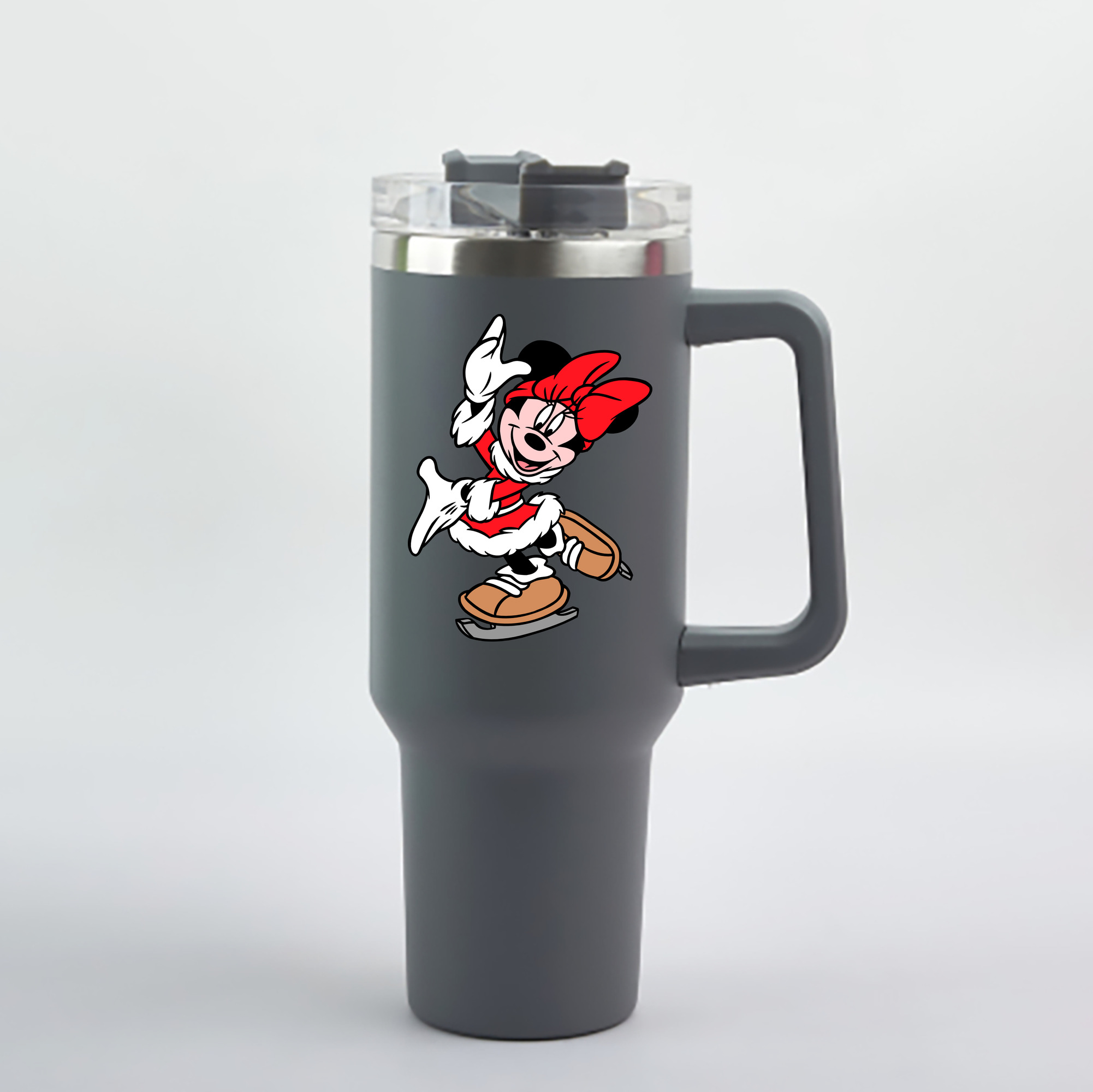 （画像用） ミッキーマウス Mickey Mouse 1200mL車用タンブラー - クリスタルステッカー（プラスチックストロー付き）