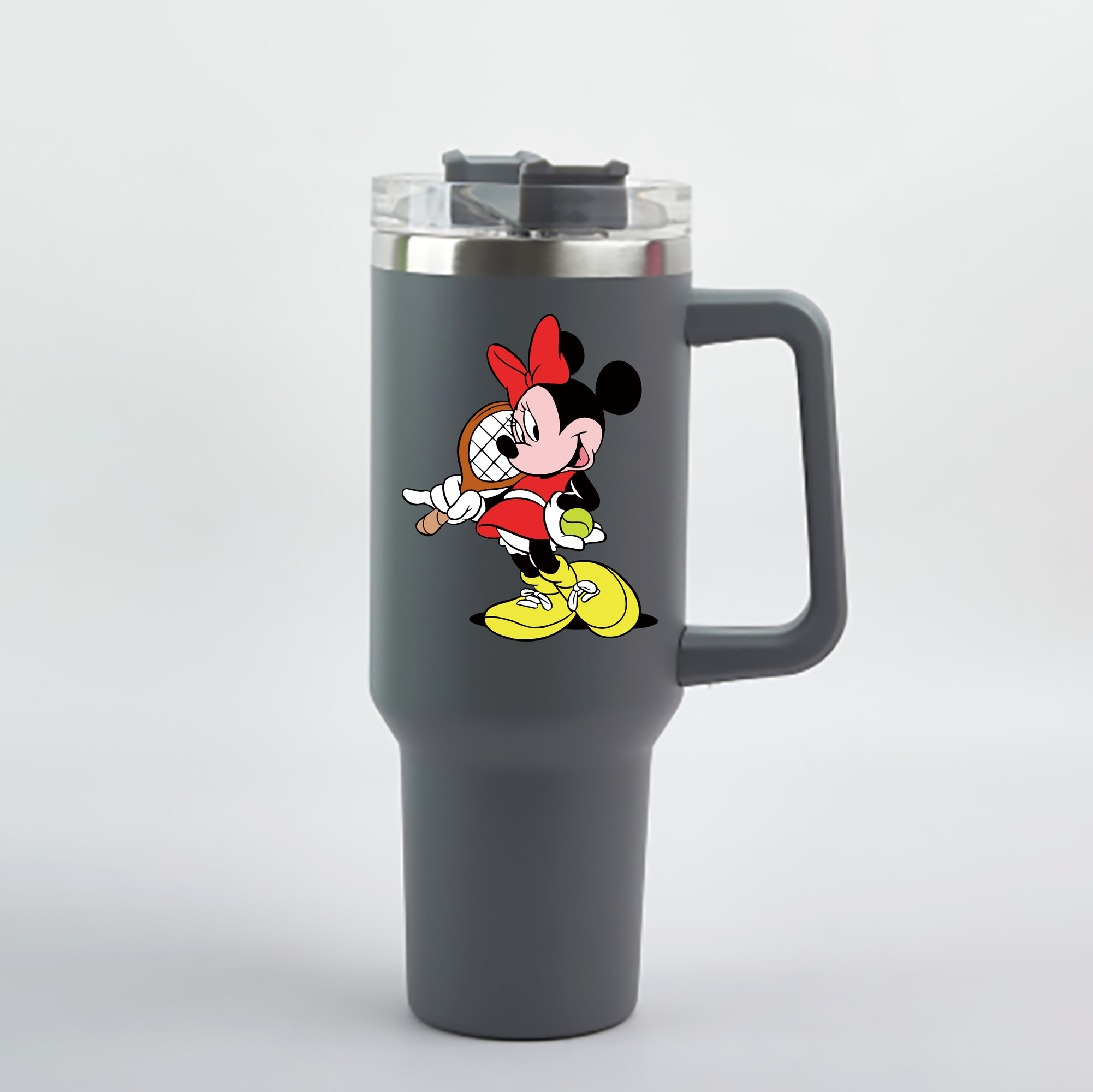 （画像用） ミッキーマウス Mickey Mouse 1200mL車用タンブラー - クリスタルステッカー（プラスチックストロー付き）