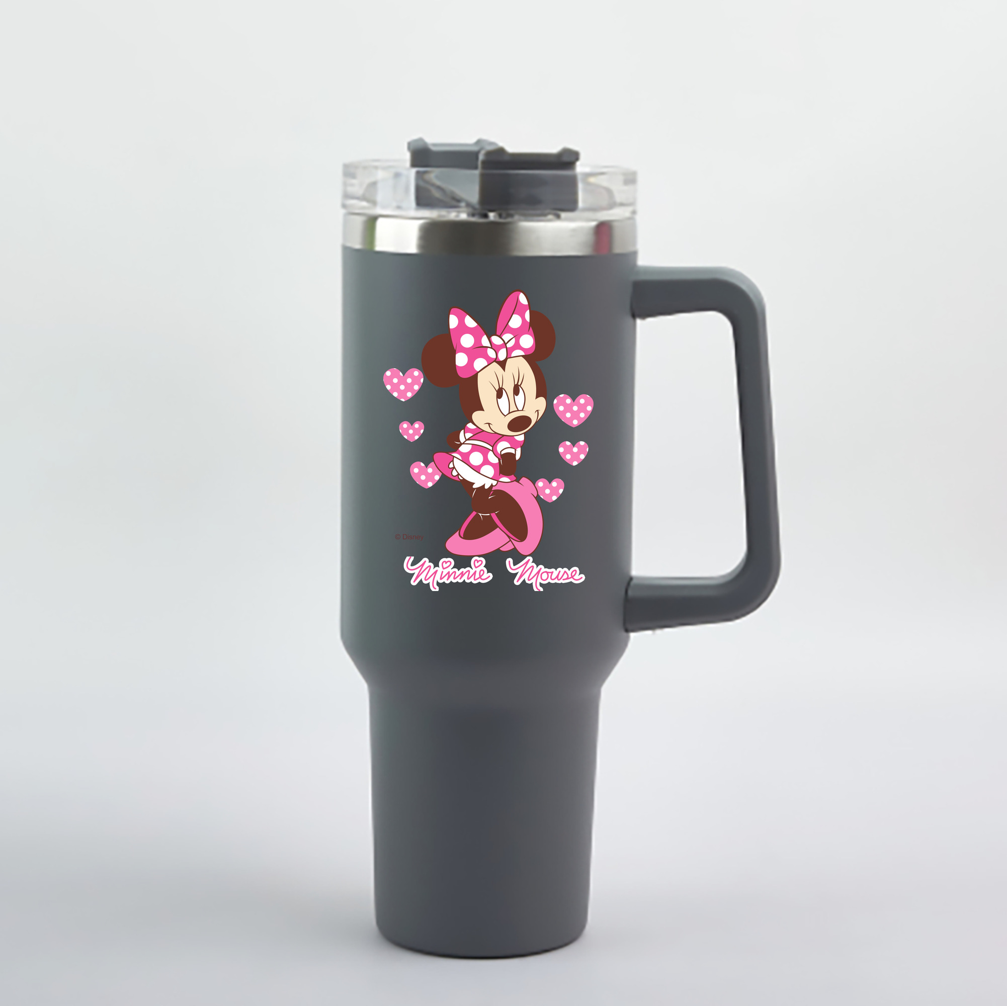（画像用） ミッキーマウス Mickey Mouse 1200mL車用タンブラー - クリスタルステッカー（プラスチックストロー付き）