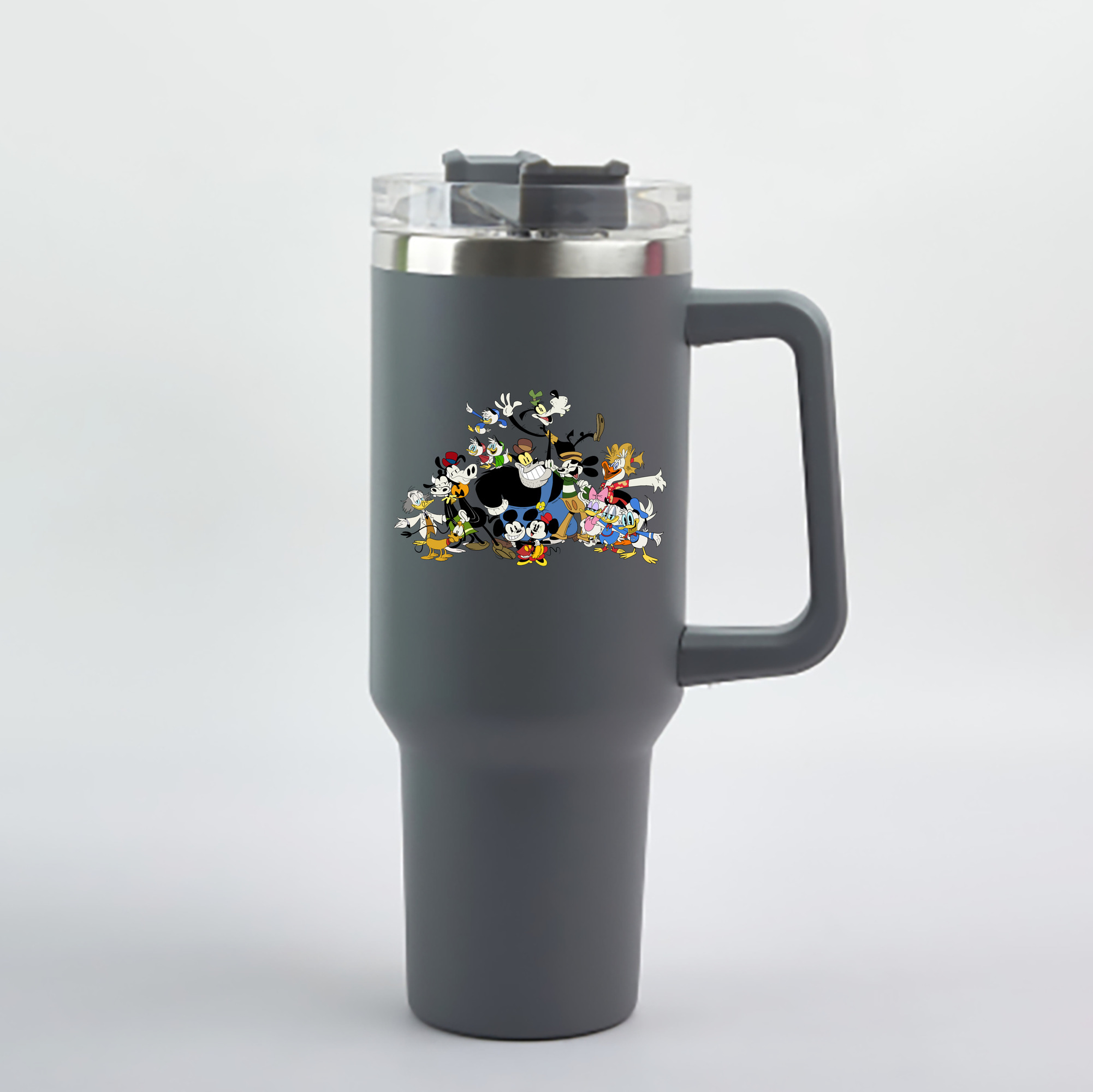 （画像用） ミッキーマウス Mickey Mouse 1200mL車用タンブラー - クリスタルステッカー（プラスチックストロー付き）