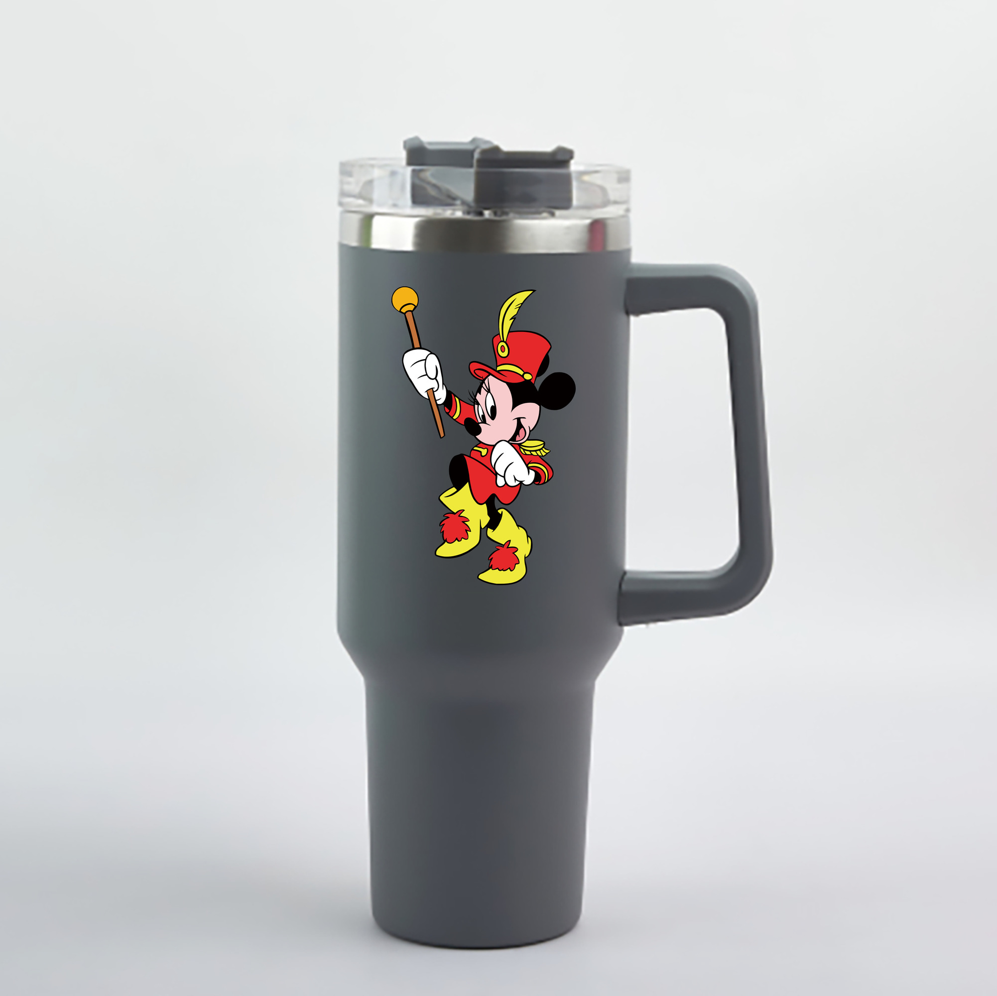 （画像用） ミッキーマウス Mickey Mouse 1200mL車用タンブラー - クリスタルステッカー（プラスチックストロー付き）