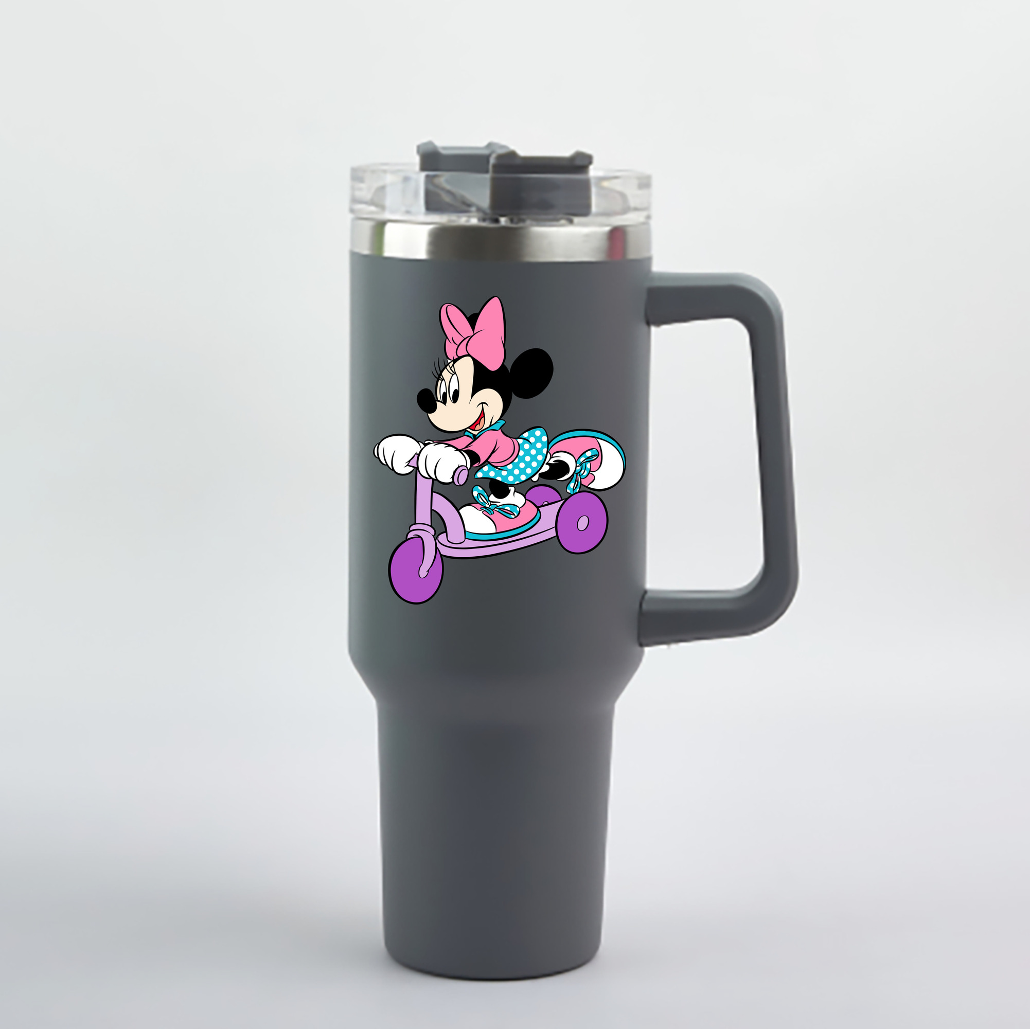 （画像用） ミッキーマウス Mickey Mouse 1200mL車用タンブラー - クリスタルステッカー（プラスチックストロー付き）