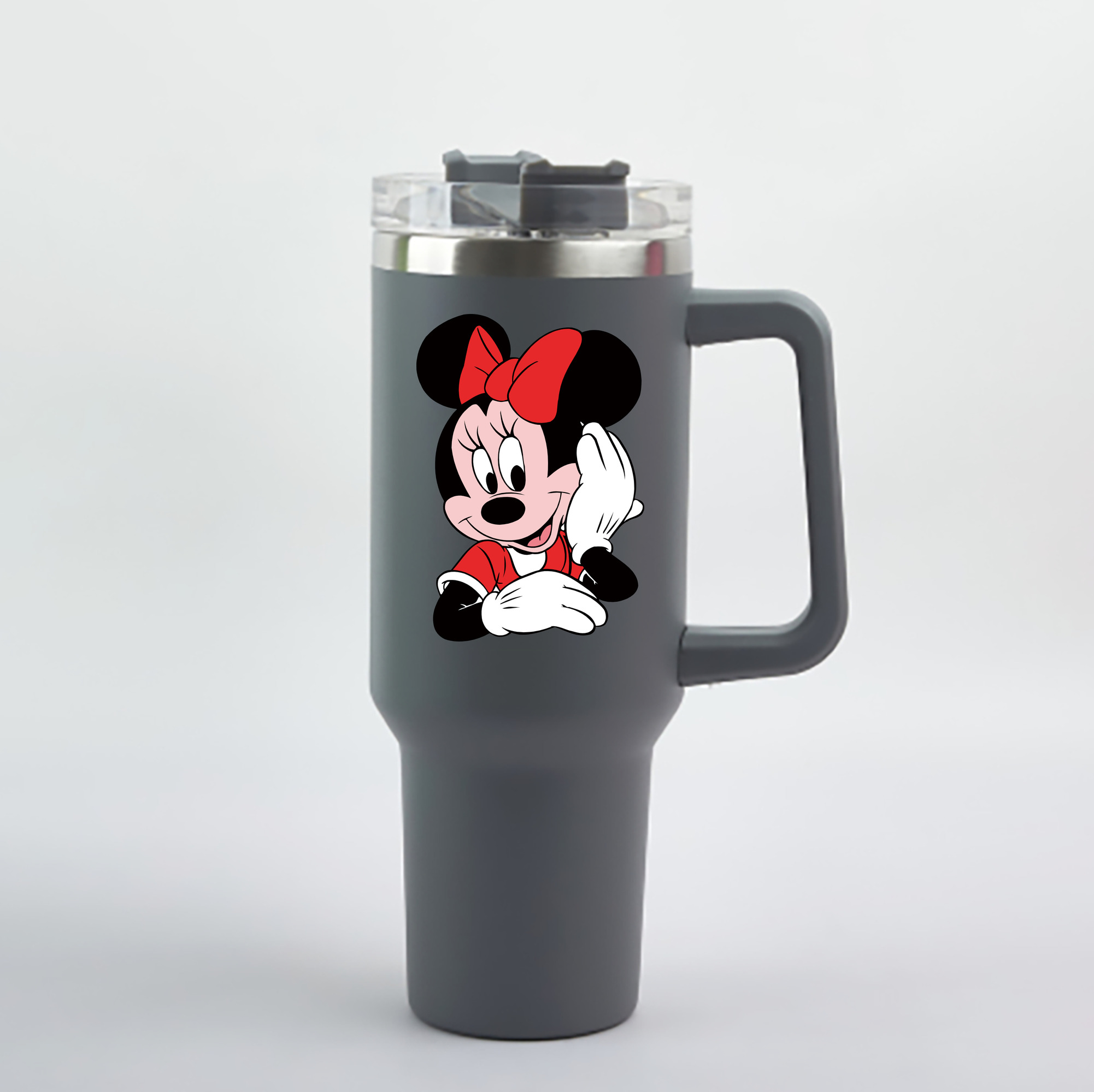 （画像用） ミッキーマウス Mickey Mouse 1200mL車用タンブラー - クリスタルステッカー（プラスチックストロー付き）