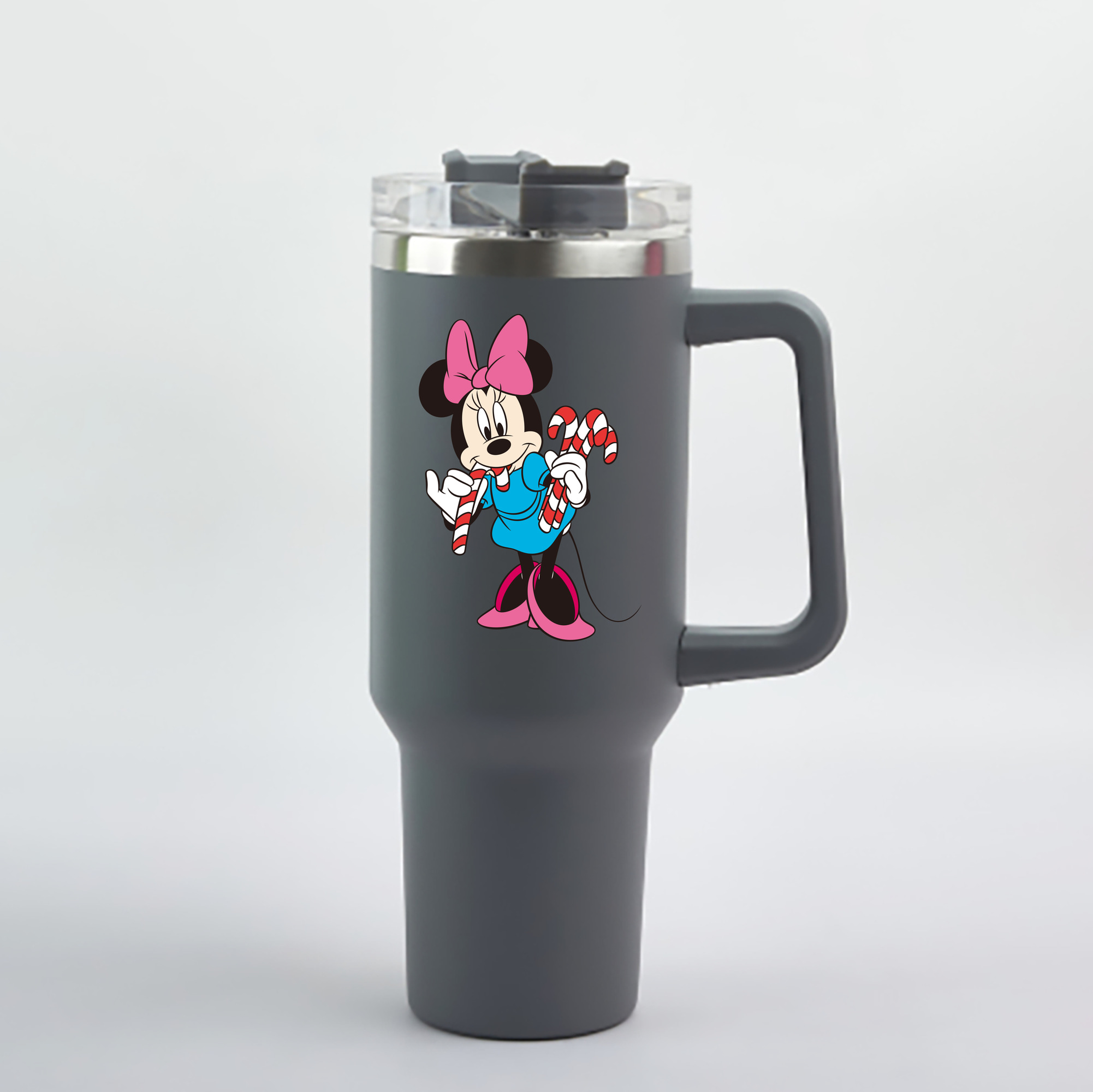 （画像用） ミッキーマウス Mickey Mouse 1200mL車用タンブラー - クリスタルステッカー（プラスチックストロー付き）