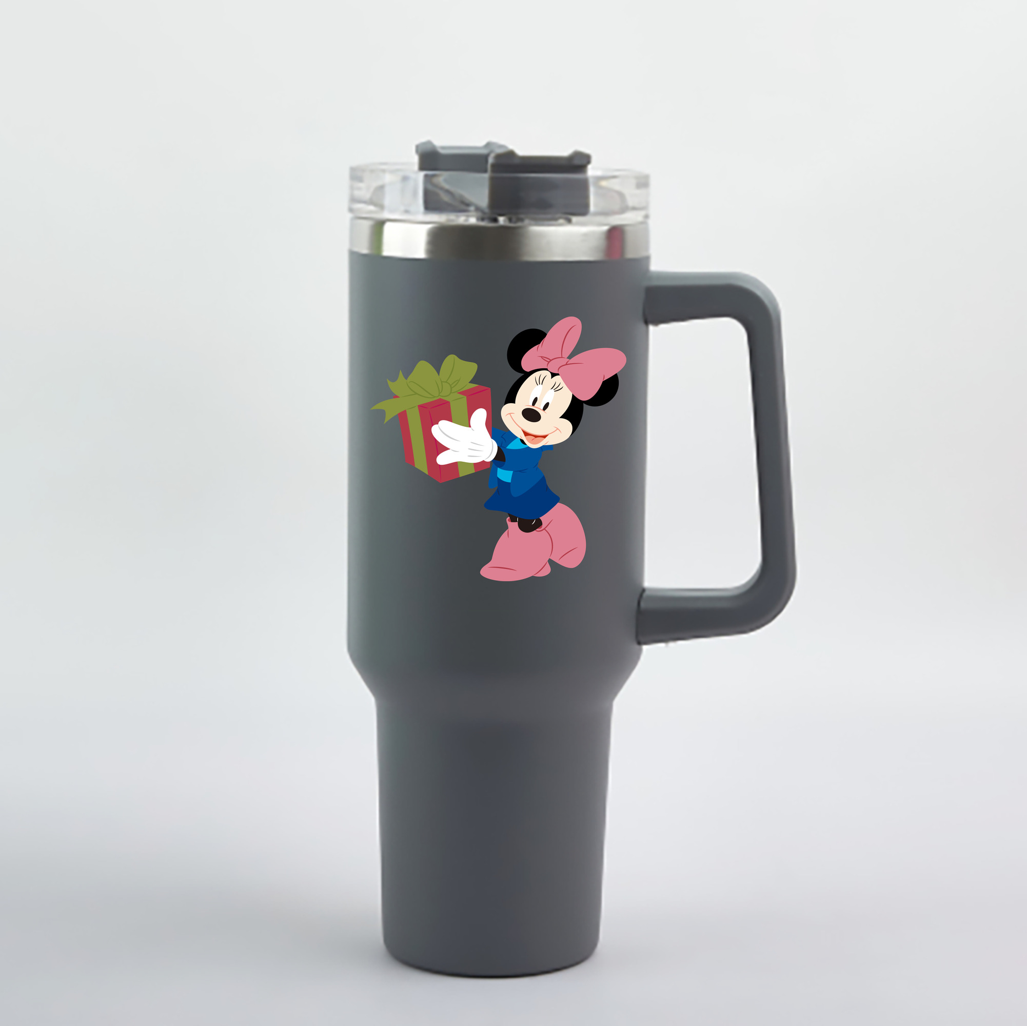 （画像用） ミッキーマウス Mickey Mouse 1200mL車用タンブラー - クリスタルステッカー（プラスチックストロー付き）