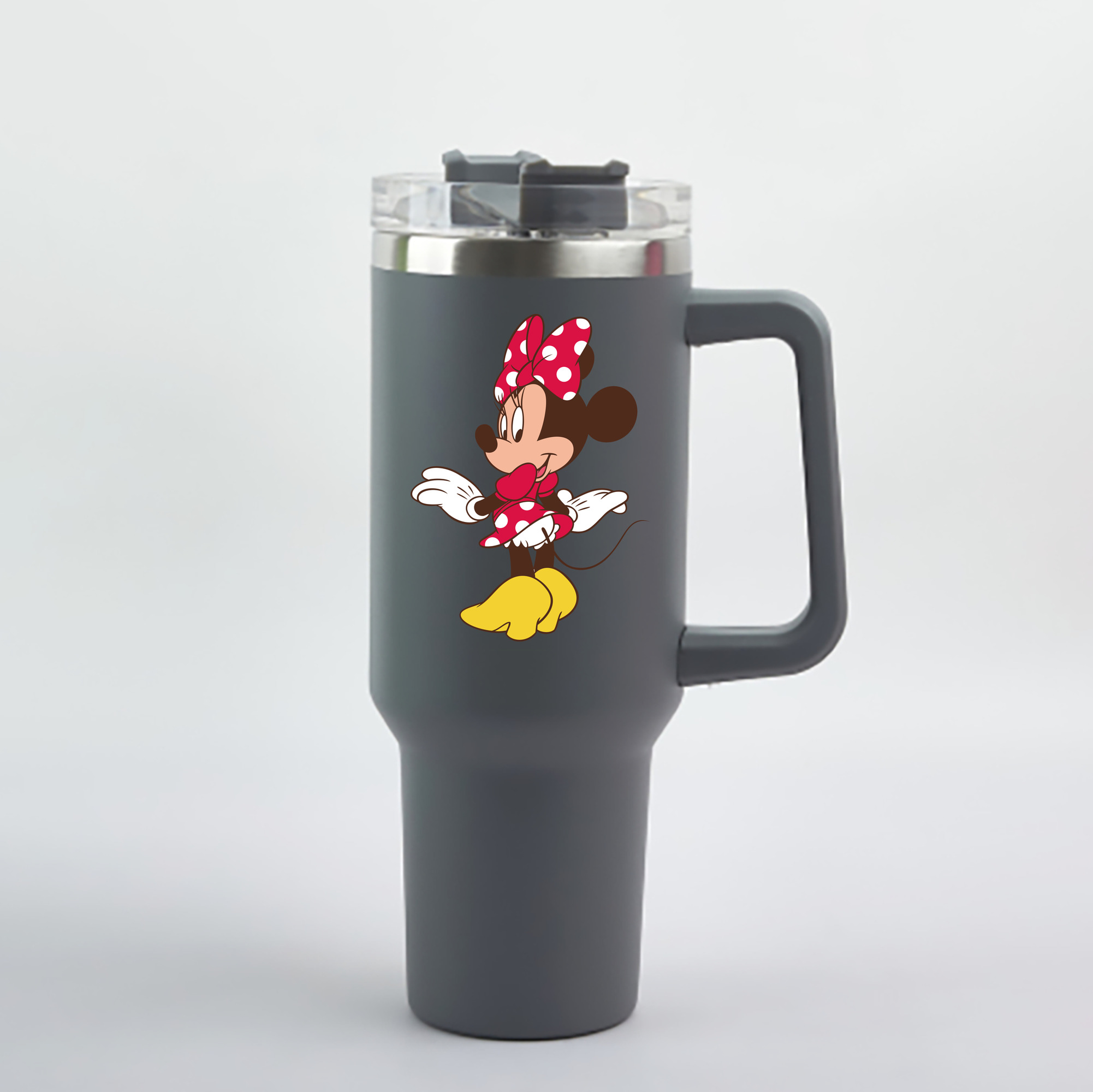 （画像用） ミッキーマウス Mickey Mouse 1200mL車用タンブラー - クリスタルステッカー（プラスチックストロー付き）