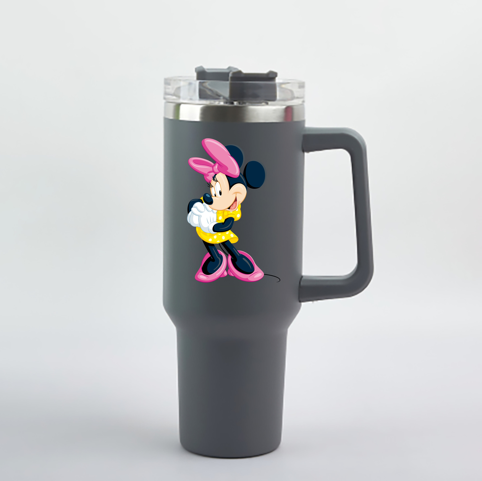 （画像用） ミッキーマウス Mickey Mouse 1200mL車用タンブラー - クリスタルステッカー（プラスチックストロー付き）