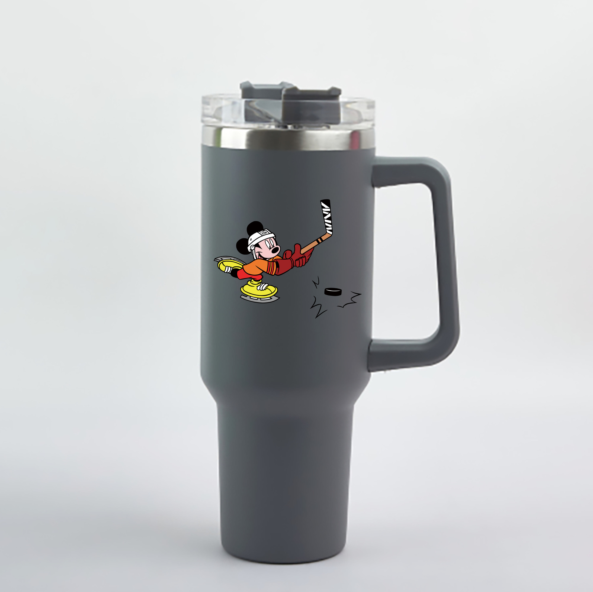 （画像用） ミッキーマウス Mickey Mouse 1200mL車用タンブラー - クリスタルステッカー（プラスチックストロー付き）