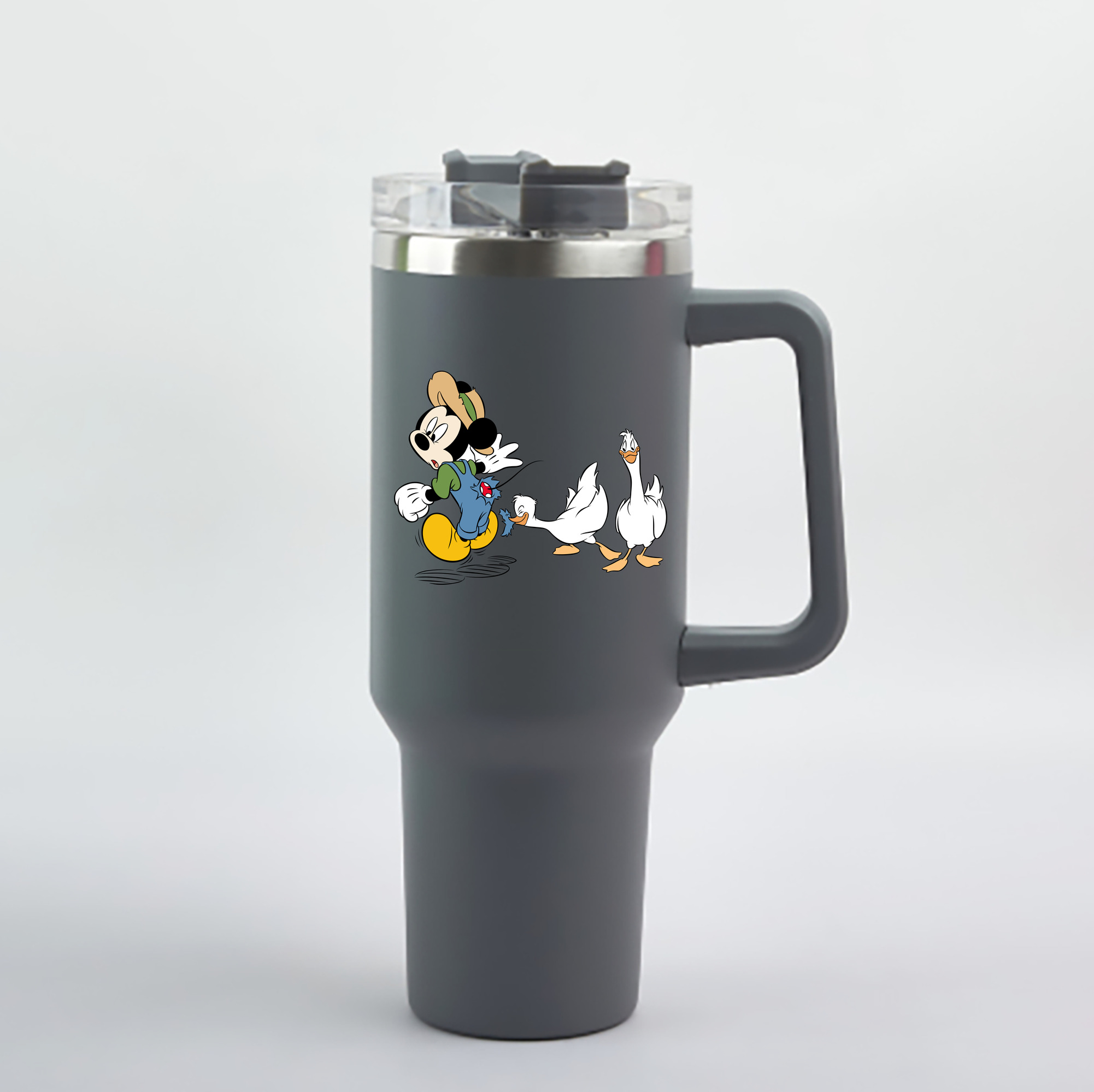 （画像用） ミッキーマウス Mickey Mouse 1200mL車用タンブラー - クリスタルステッカー（プラスチックストロー付き）