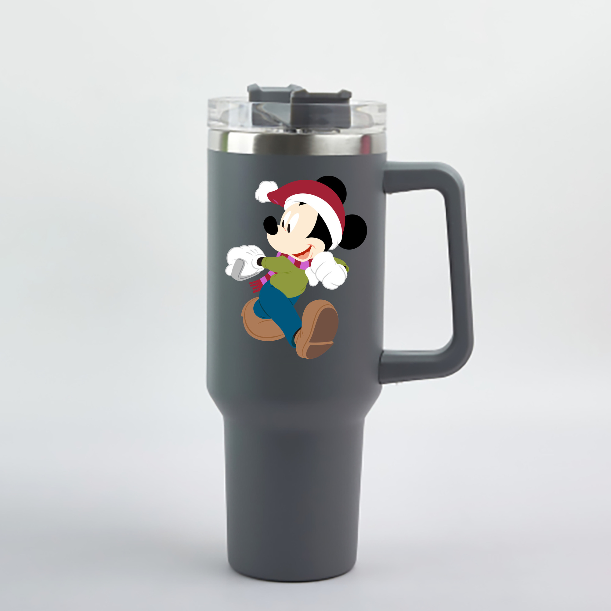 ミッキーマウス Mickey Mouse 1200mL車用タンブラー - クリスタルステッカー（プラスチックストロー付き）