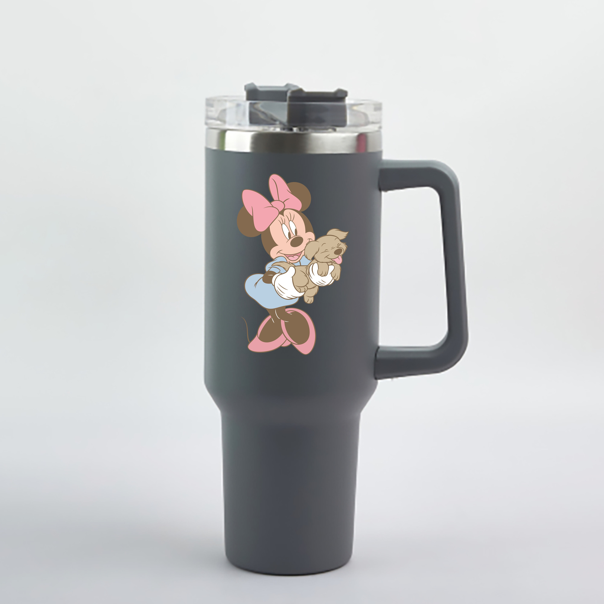 （画像用） ミッキーマウス Mickey Mouse 1200mL車用タンブラー - クリスタルステッカー（プラスチックストロー付き）