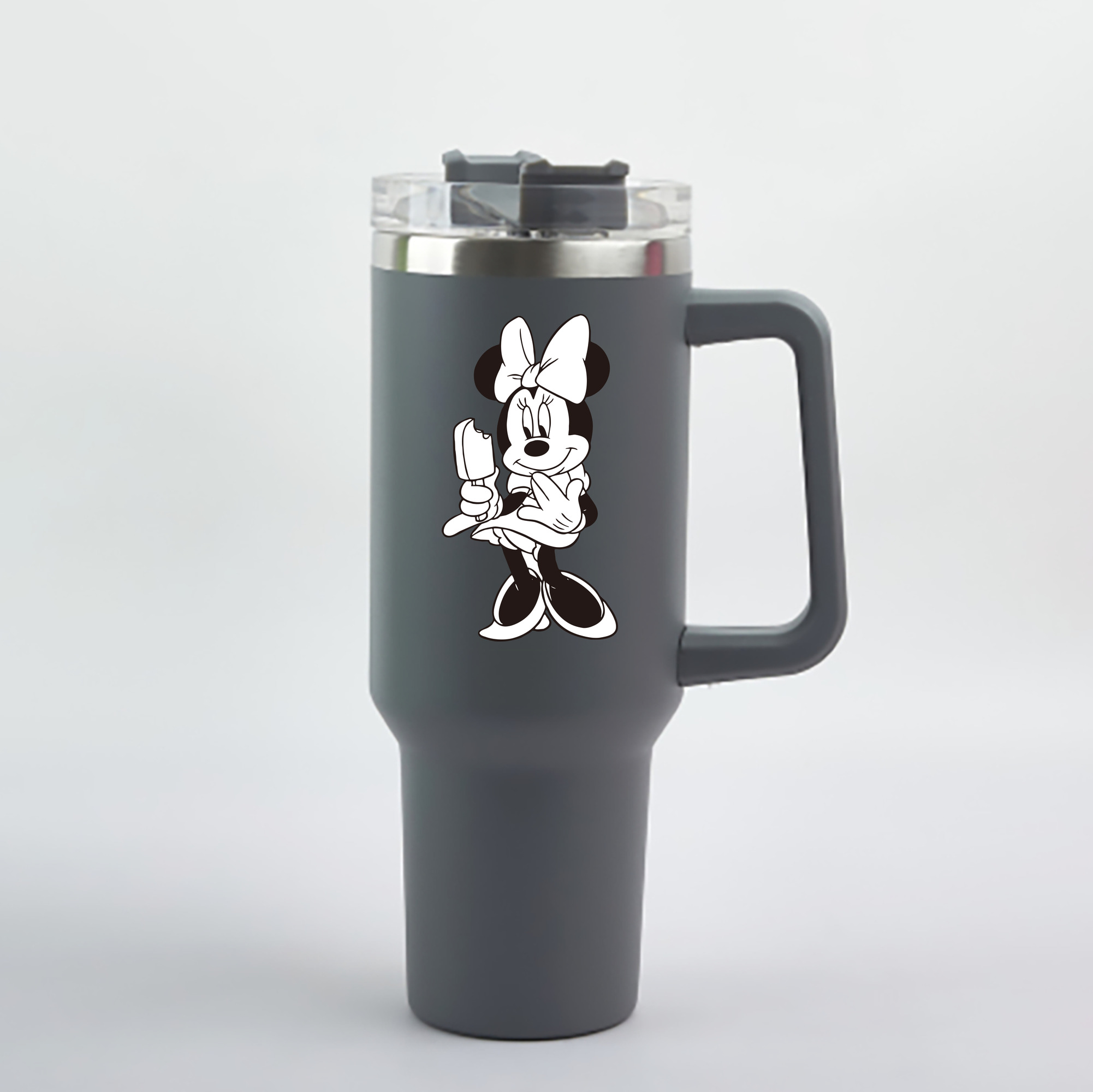 （画像用） ミッキーマウス Mickey Mouse 1200mL車用タンブラー - クリスタルステッカー（プラスチックストロー付き）