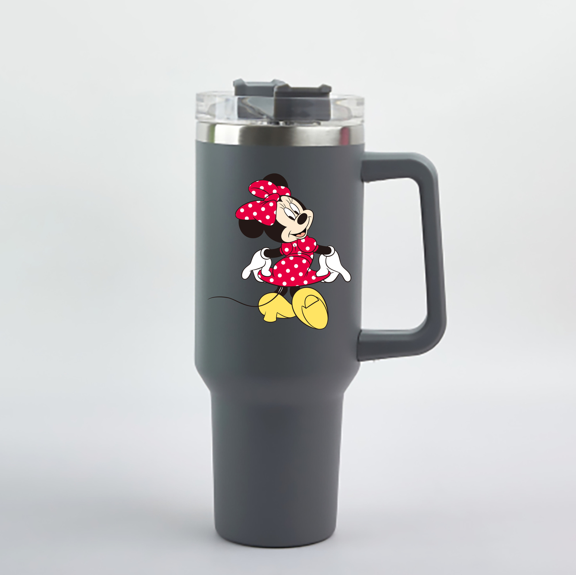 （画像用） ミッキーマウス Mickey Mouse 1200mL車用タンブラー - クリスタルステッカー（プラスチックストロー付き）