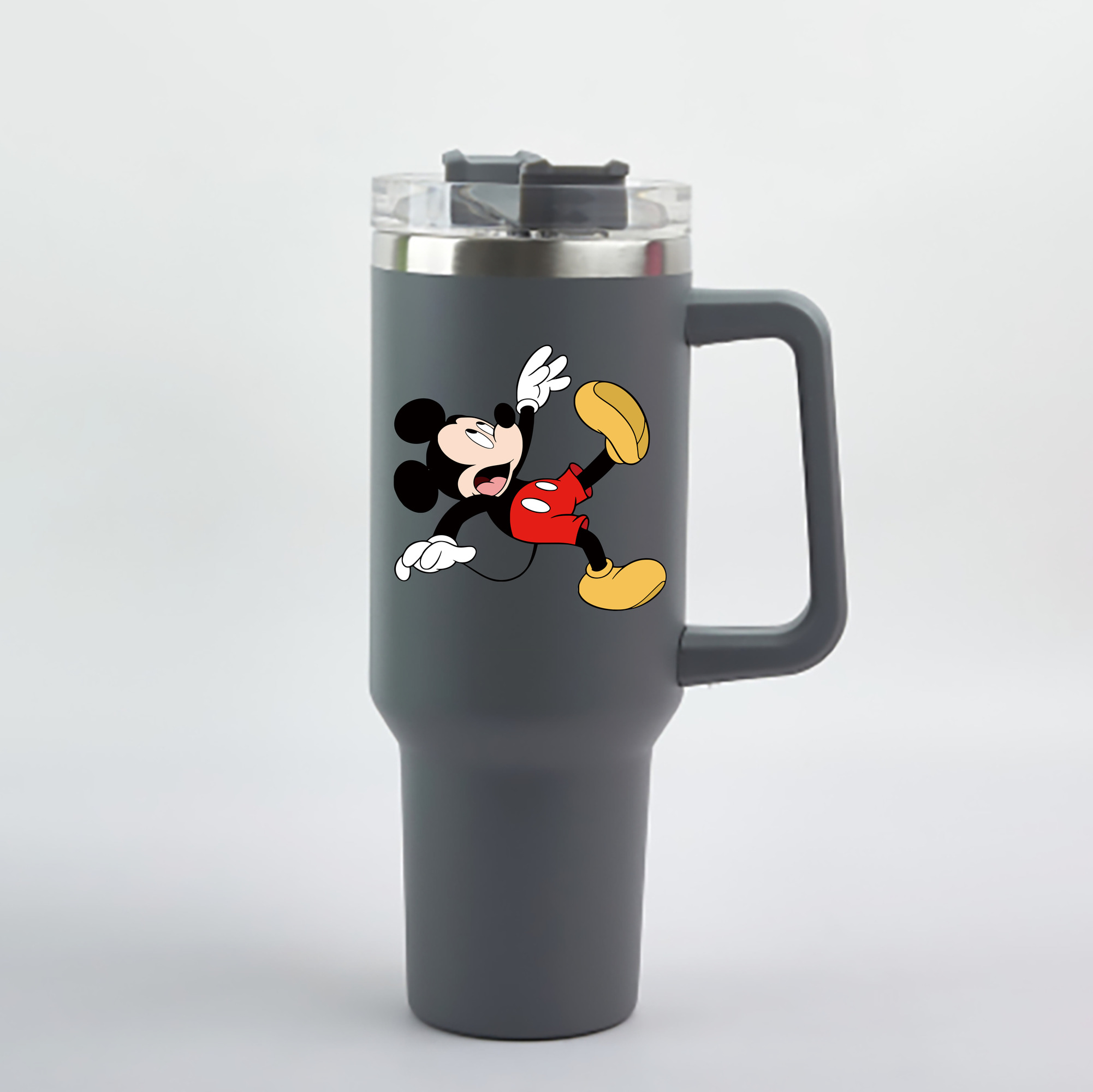 （画像用） ミッキーマウス Mickey Mouse 1200mL車用タンブラー - クリスタルステッカー（プラスチックストロー付き）