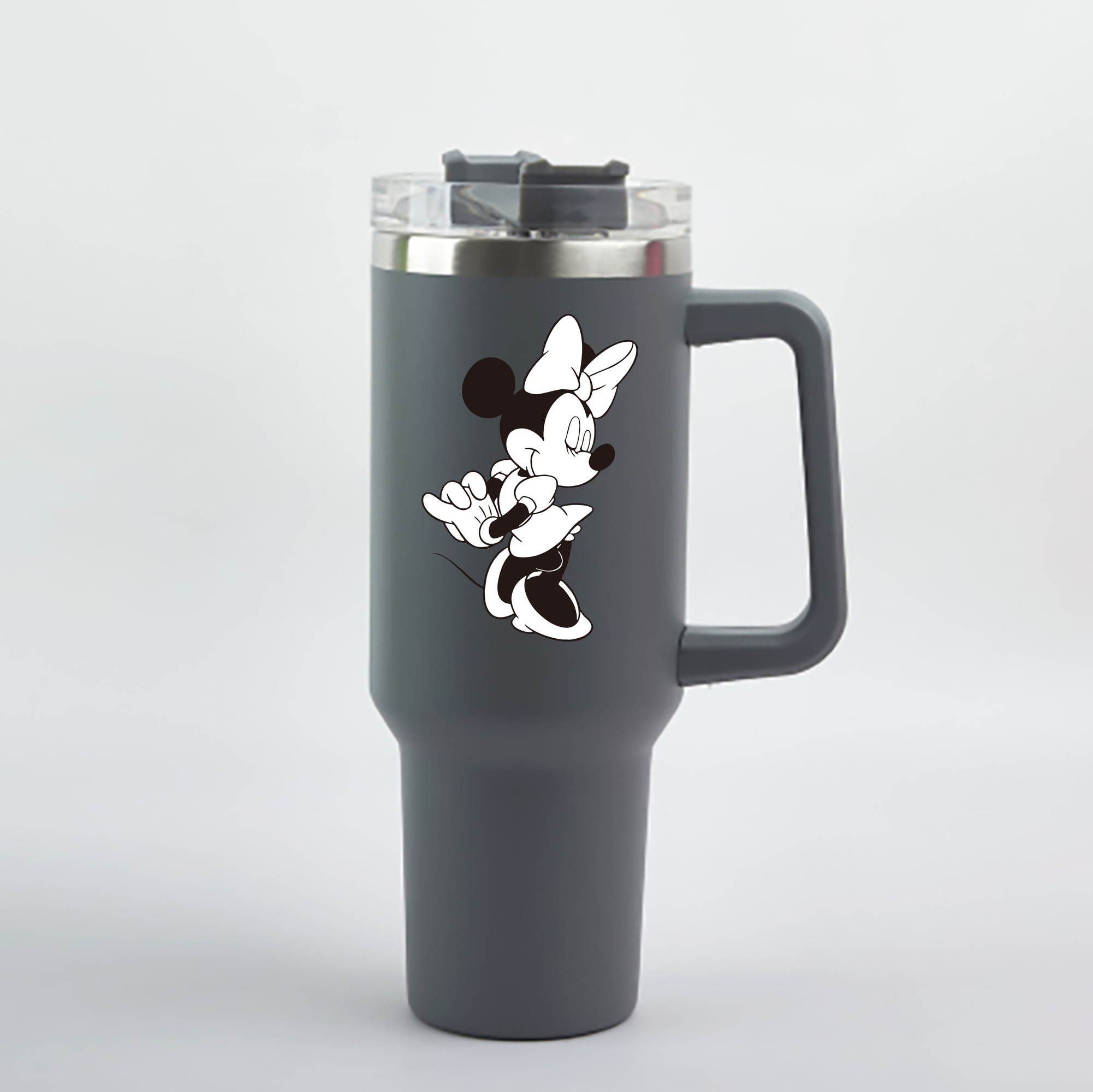 （画像用） ミッキーマウス Mickey Mouse 1200mL車用タンブラー - クリスタルステッカー（プラスチックストロー付き）