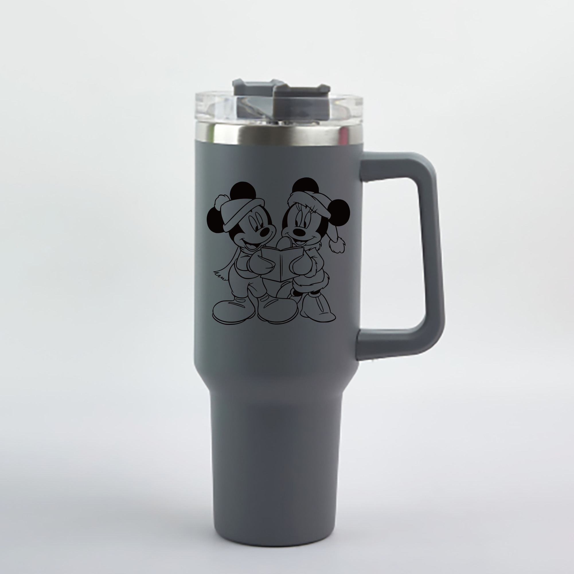 （画像用） ミッキーマウス Mickey Mouse 1200mL車用タンブラー - クリスタルステッカー（プラスチックストロー付き）