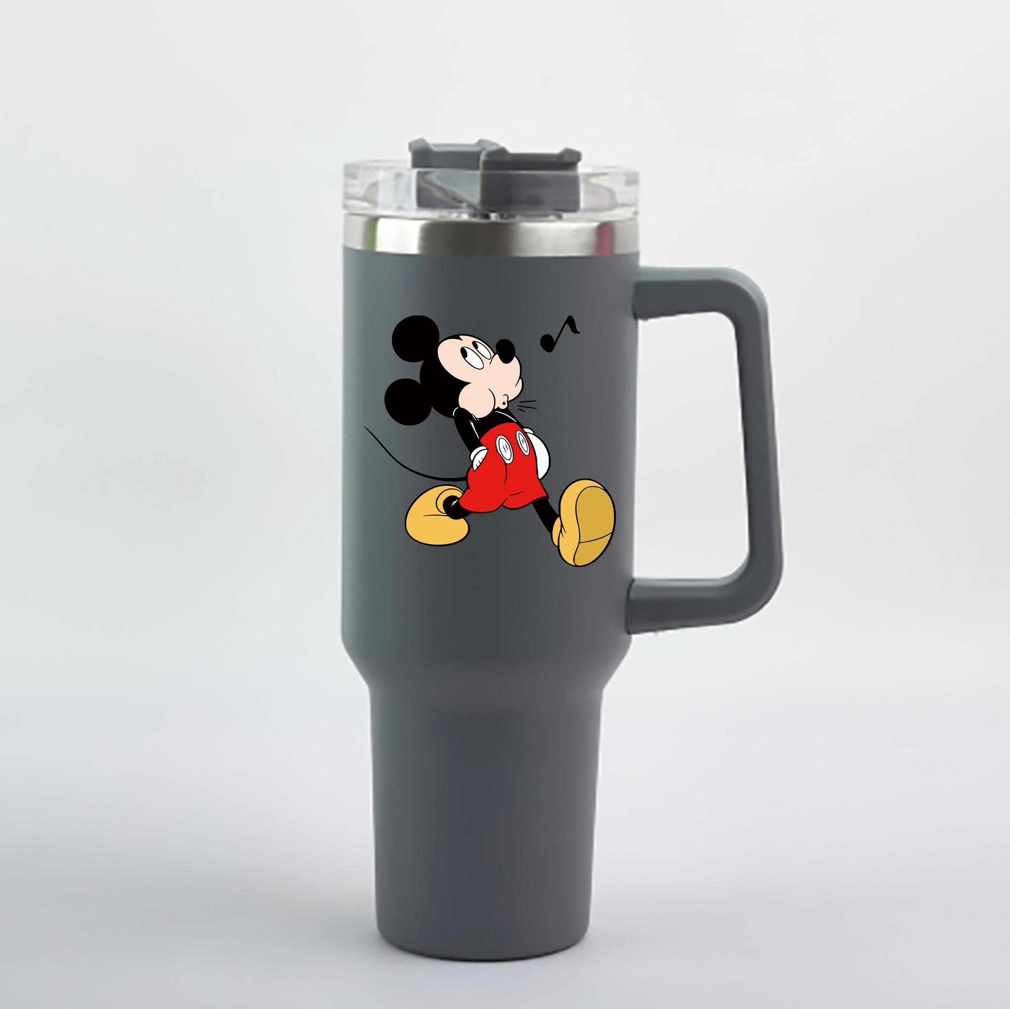 （画像用） ミッキーマウス Mickey Mouse 1200mL車用タンブラー - クリスタルステッカー（プラスチックストロー付き）