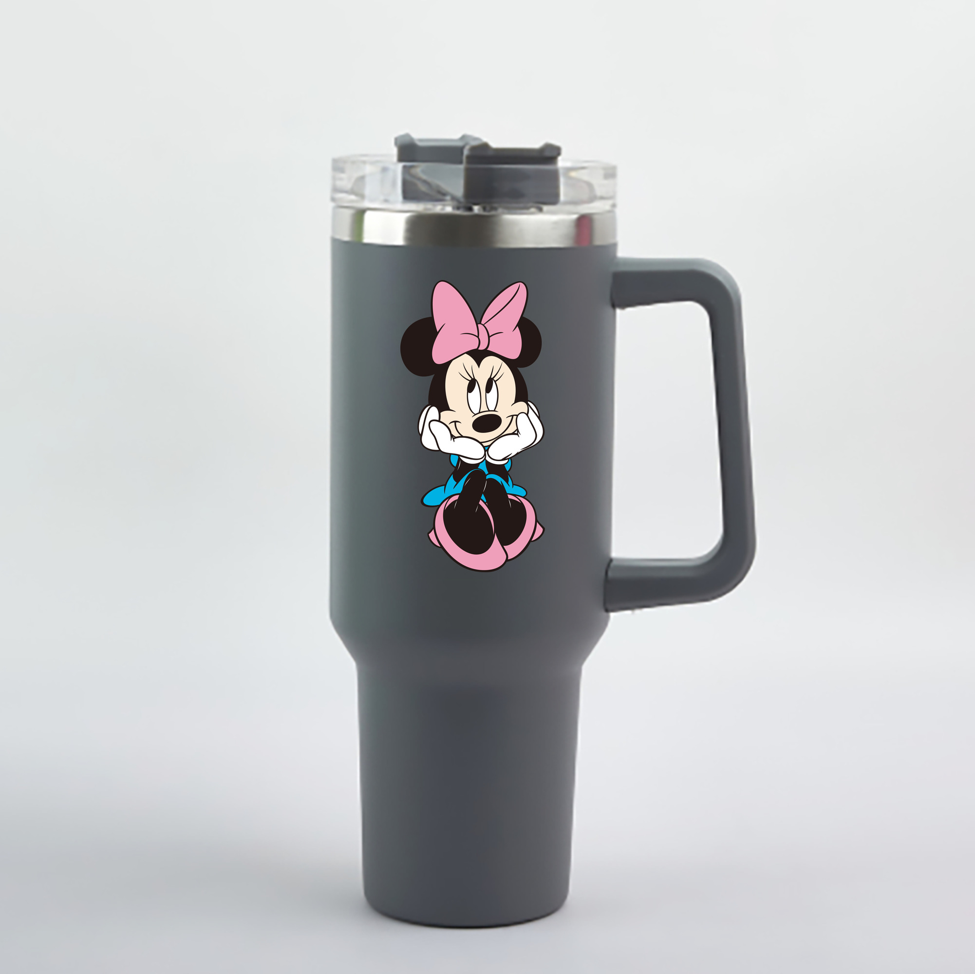 （画像用） ミッキーマウス Mickey Mouse 1200mL車用タンブラー - クリスタルステッカー（プラスチックストロー付き）