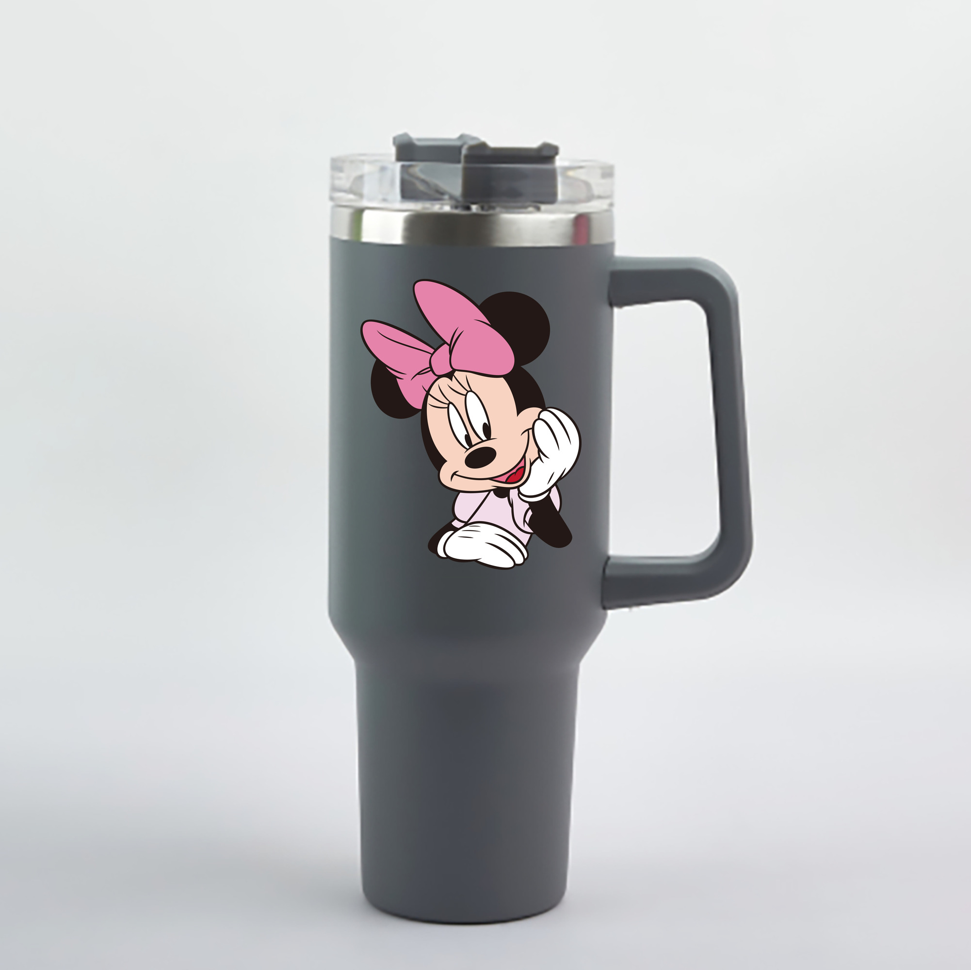 （画像用） ミッキーマウス Mickey Mouse 1200mL車用タンブラー - クリスタルステッカー（プラスチックストロー付き）