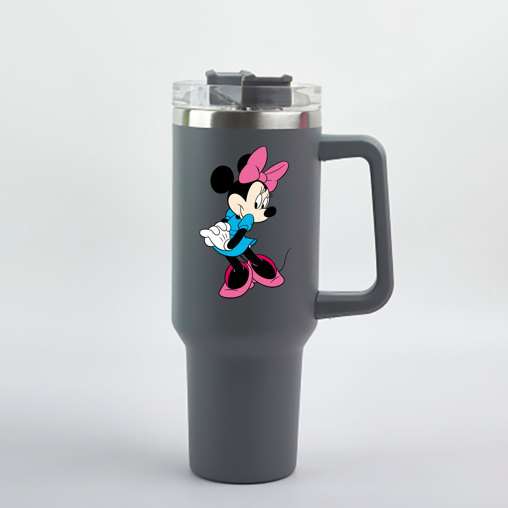 （画像用） ミッキーマウス Mickey Mouse 1200mL車用タンブラー - クリスタルステッカー（プラスチックストロー付き）