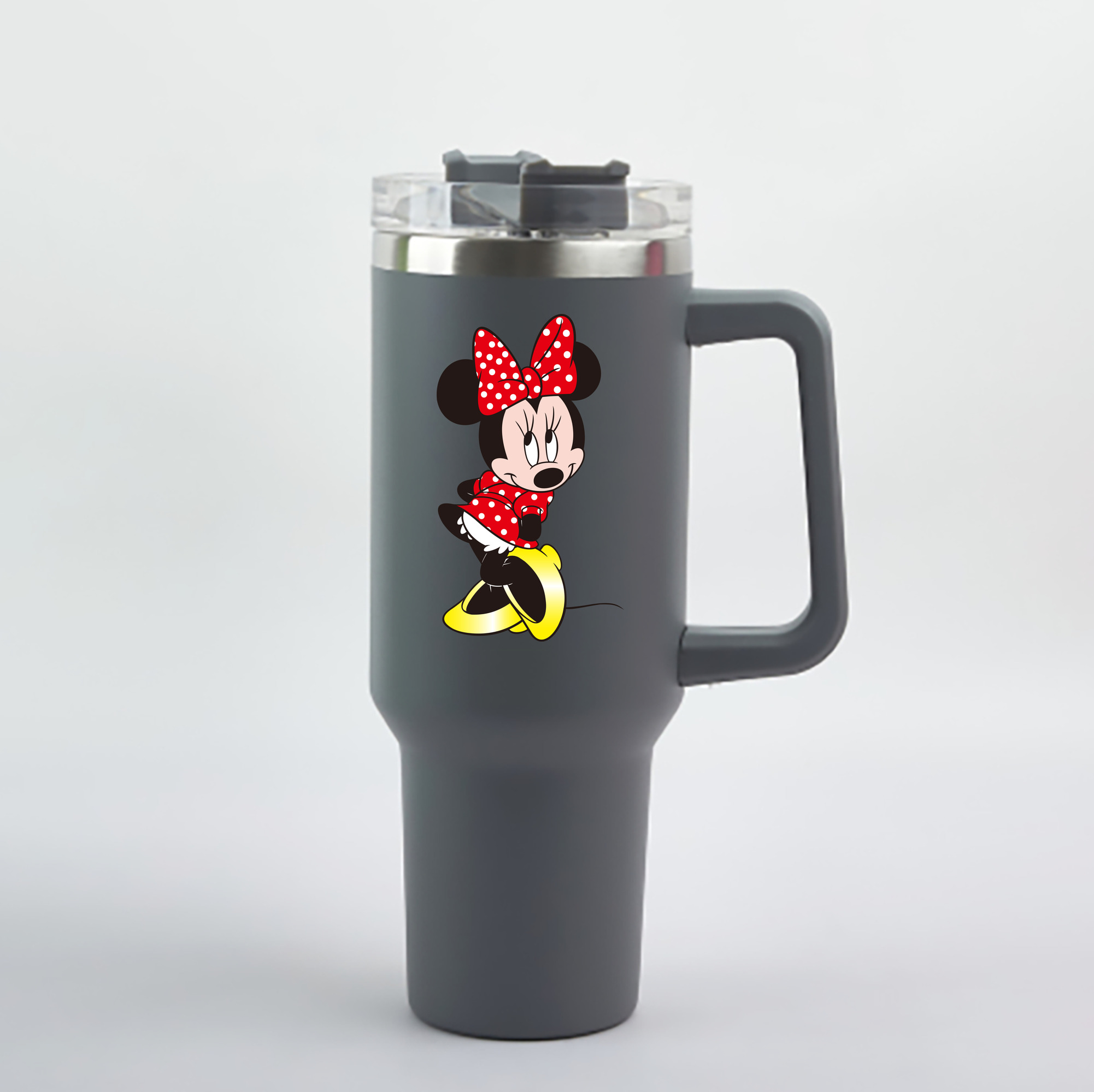 （画像用） ミッキーマウス Mickey Mouse 1200mL車用タンブラー - クリスタルステッカー（プラスチックストロー付き）