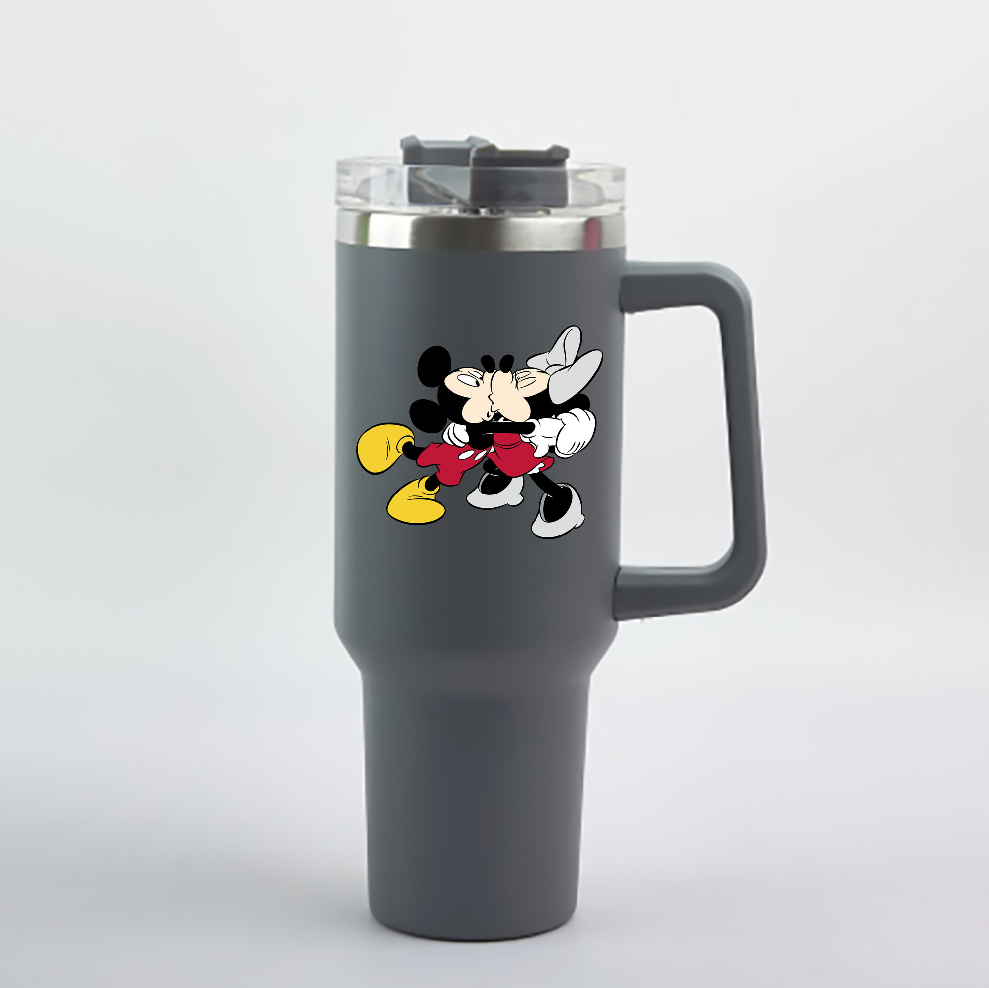 （画像用） ミッキーマウス Mickey Mouse 1200mL車用タンブラー - クリスタルステッカー（プラスチックストロー付き）