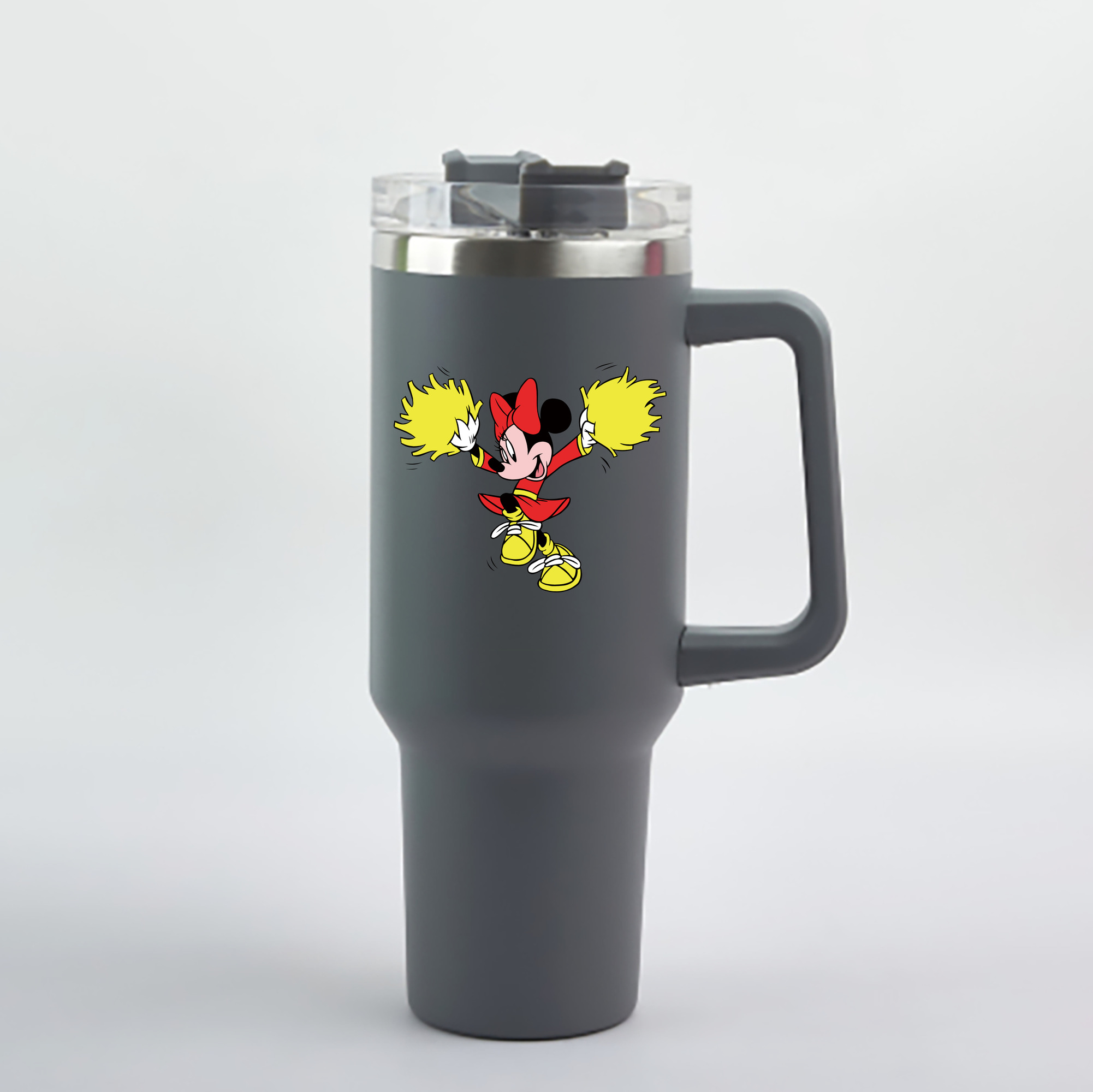 （画像用） ミッキーマウス Mickey Mouse 1200mL車用タンブラー - クリスタルステッカー（プラスチックストロー付き）
