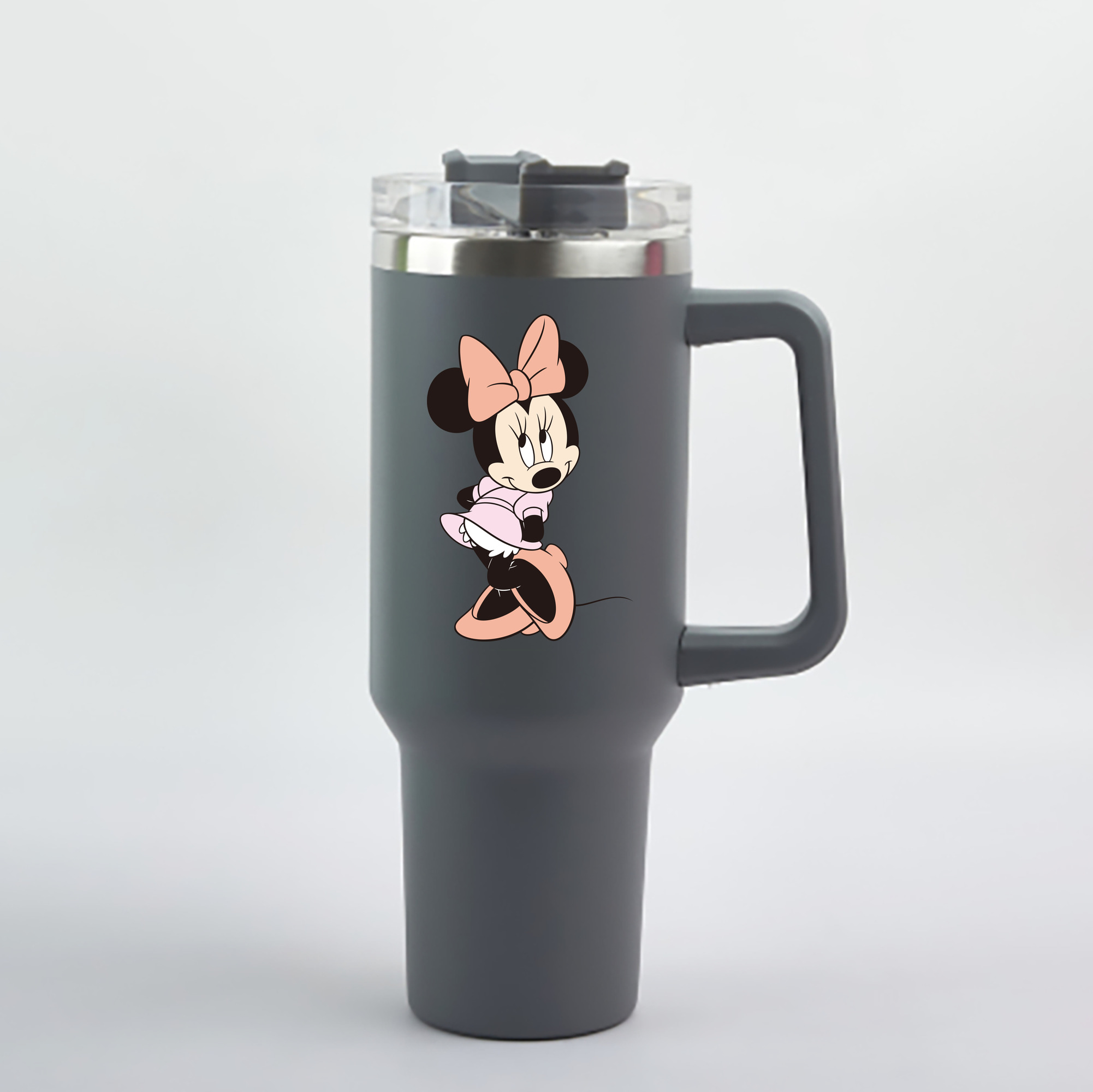 （画像用） ミッキーマウス Mickey Mouse 1200mL車用タンブラー - クリスタルステッカー（プラスチックストロー付き）