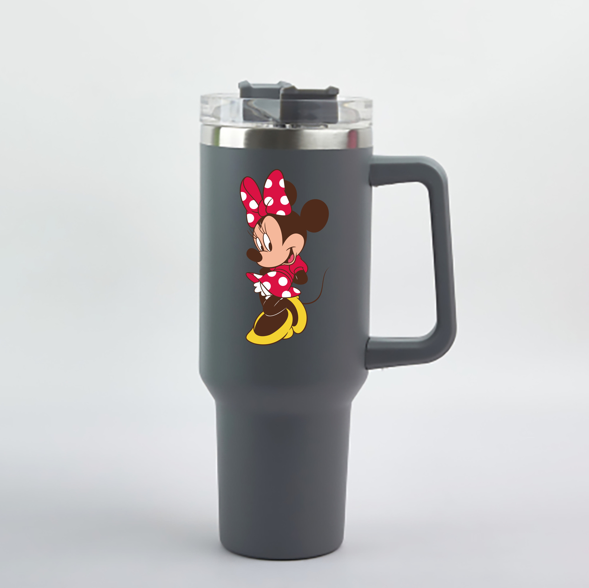 （画像用） ミッキーマウス Mickey Mouse 1200mL車用タンブラー - クリスタルステッカー（プラスチックストロー付き）