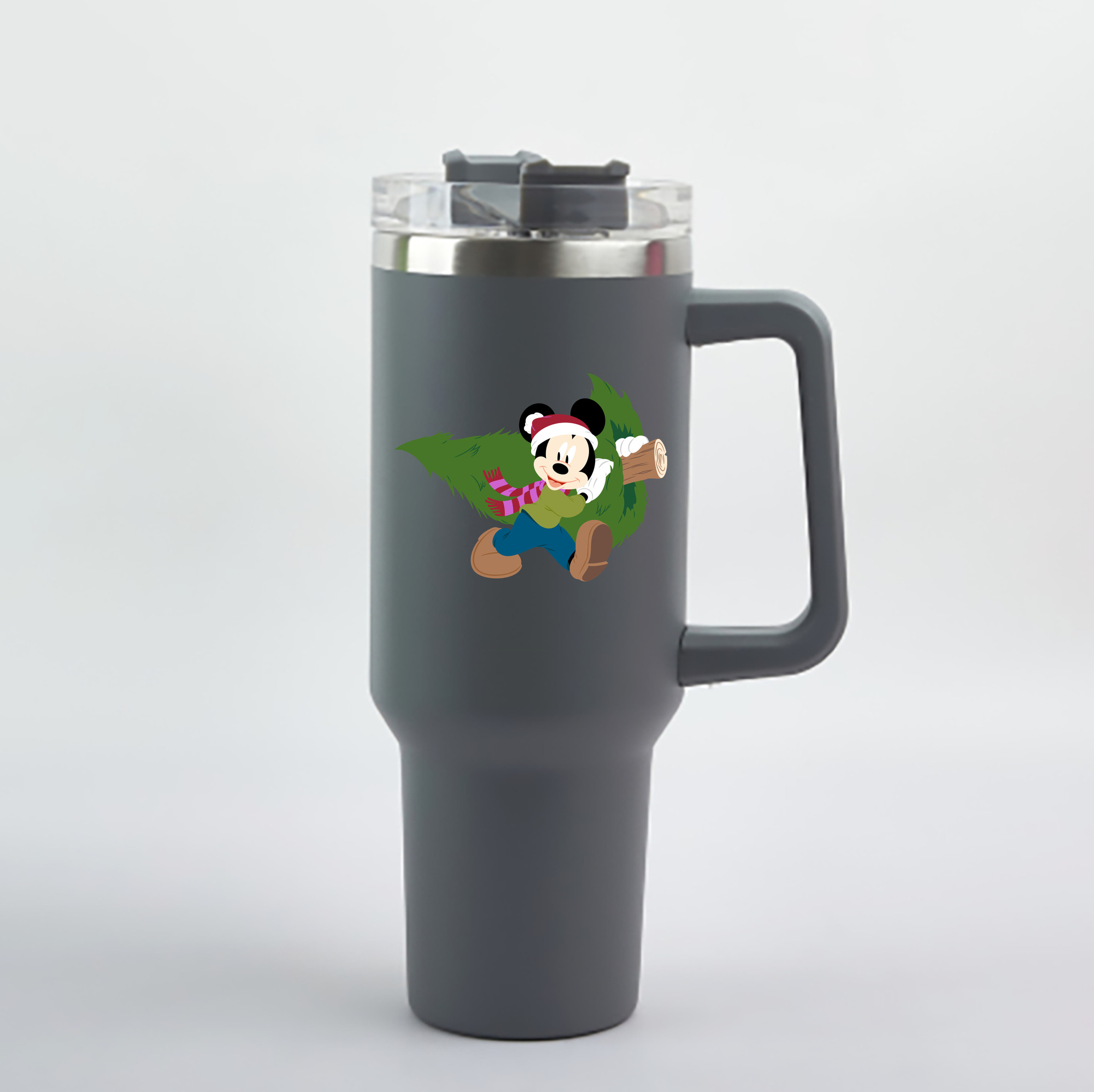 （画像用） ミッキーマウス Mickey Mouse 1200mL車用タンブラー - クリスタルステッカー（プラスチックストロー付き）