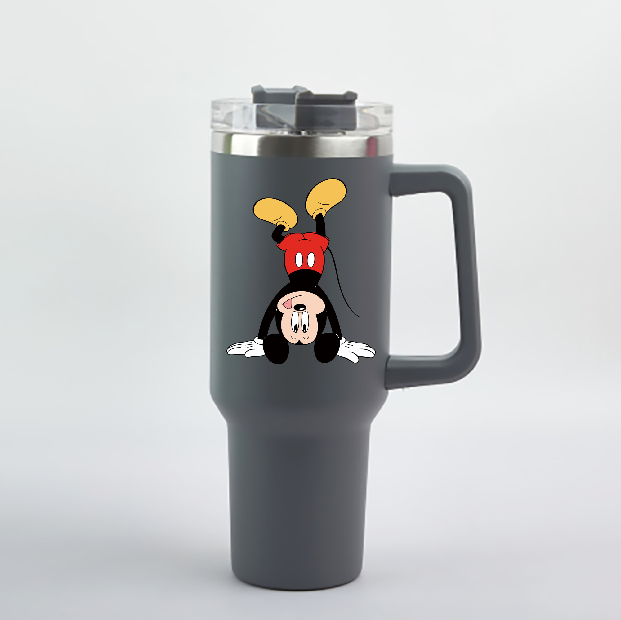 （画像用） ミッキーマウス Mickey Mouse 1200mL車用タンブラー - クリスタルステッカー（プラスチックストロー付き）