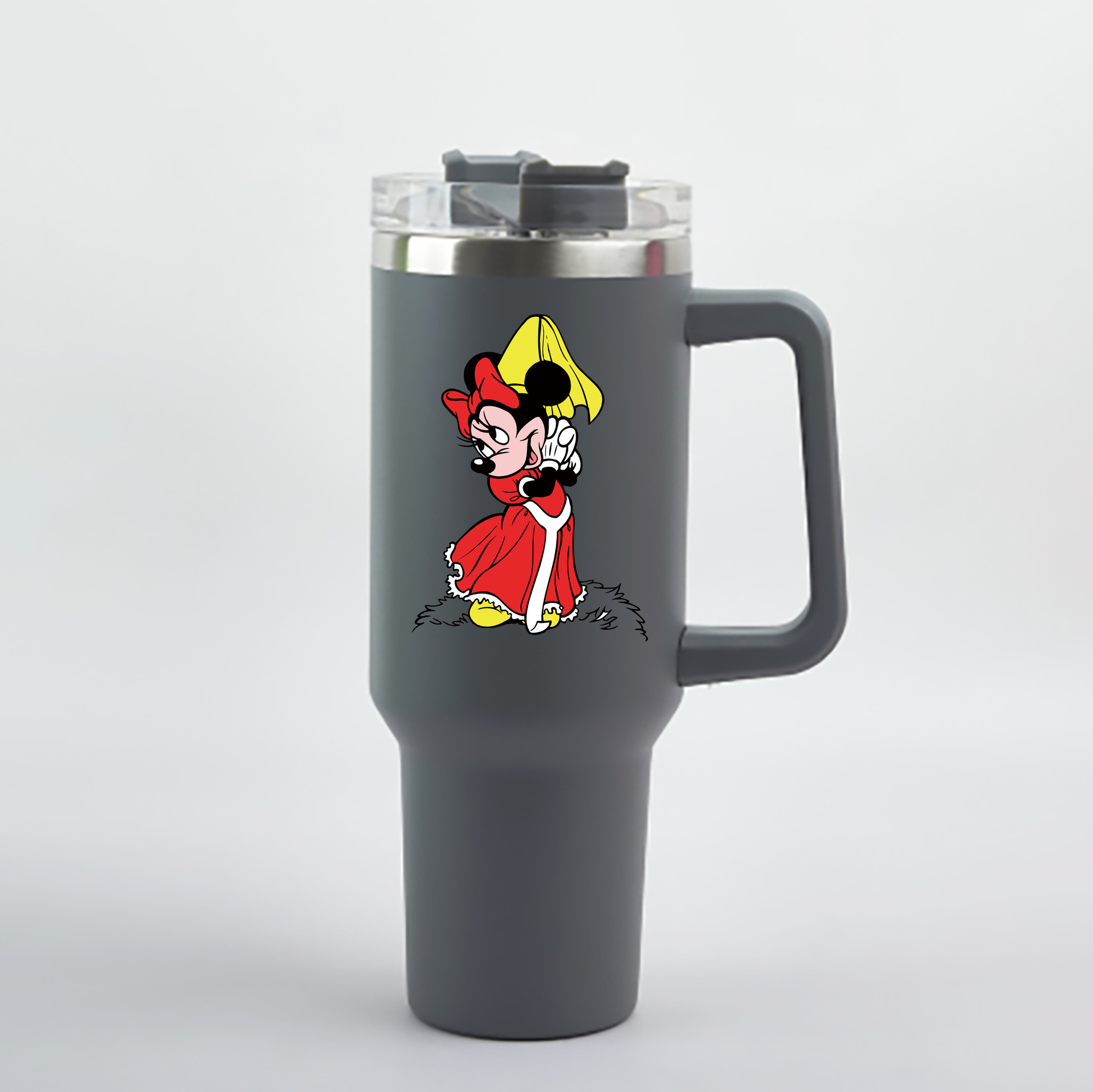 （画像用） ミッキーマウス Mickey Mouse 1200mL車用タンブラー - クリスタルステッカー（プラスチックストロー付き）