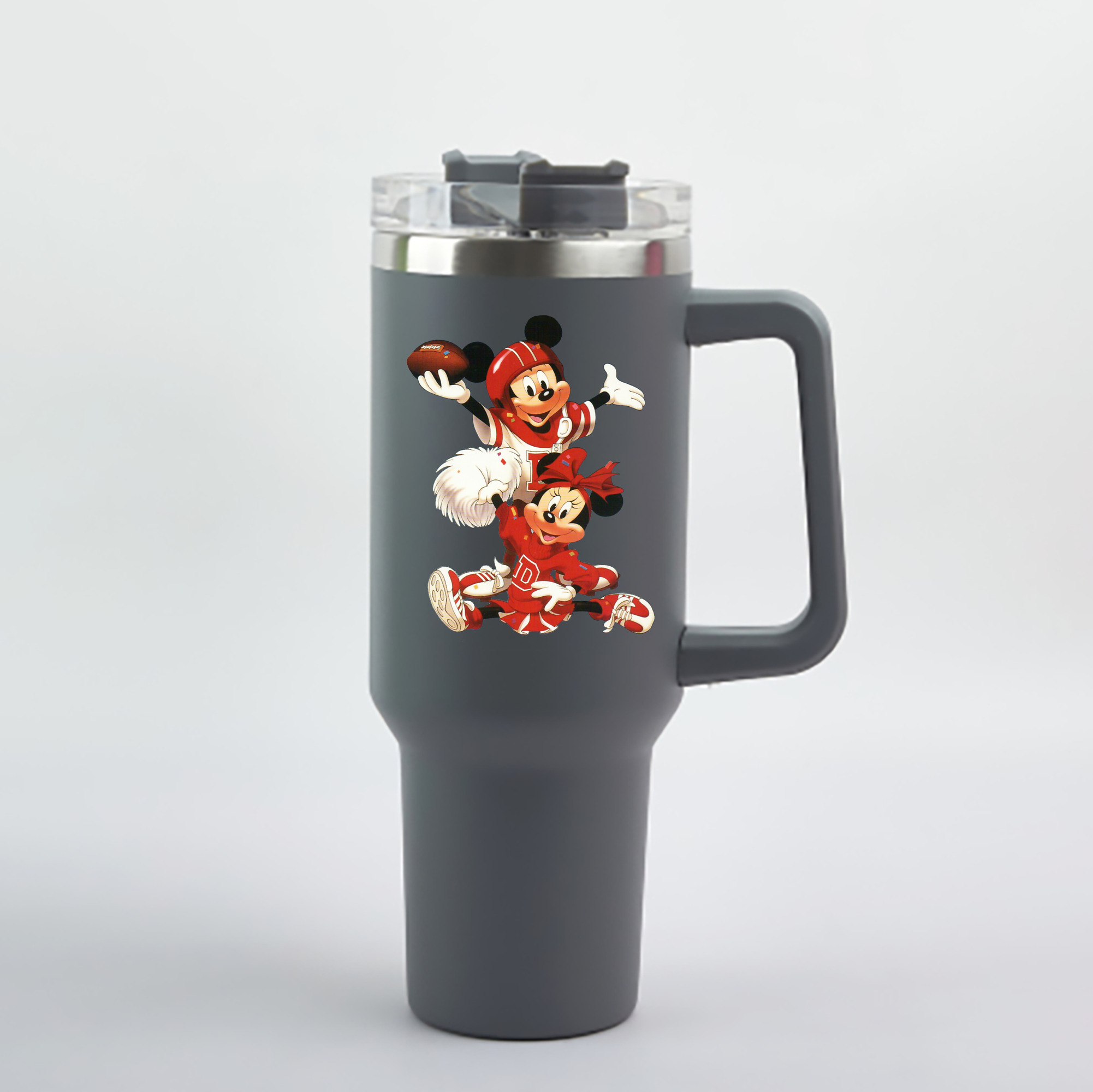 （画像用） ミッキーマウス Mickey Mouse 1200mL車用タンブラー - クリスタルステッカー（プラスチックストロー付き）