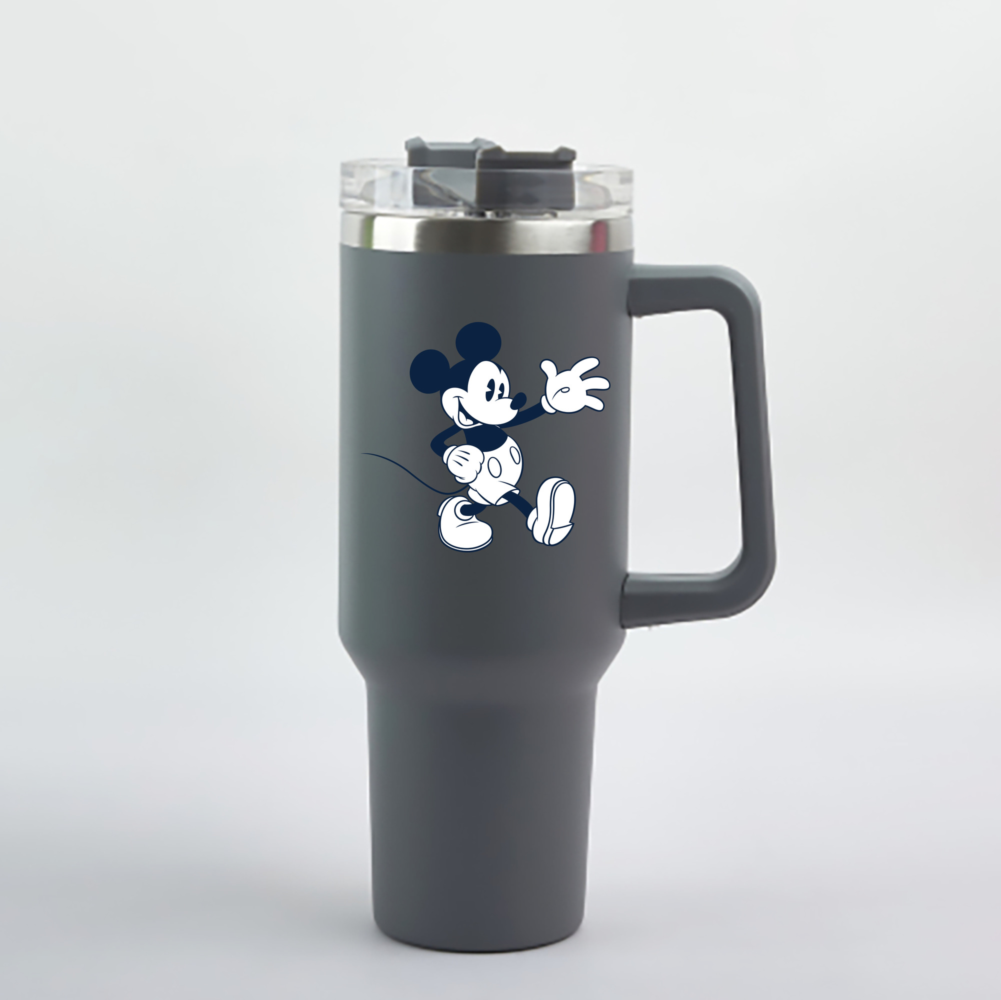 （画像用） ミッキーマウス Mickey Mouse 1200mL車用タンブラー - クリスタルステッカー（プラスチックストロー付き）