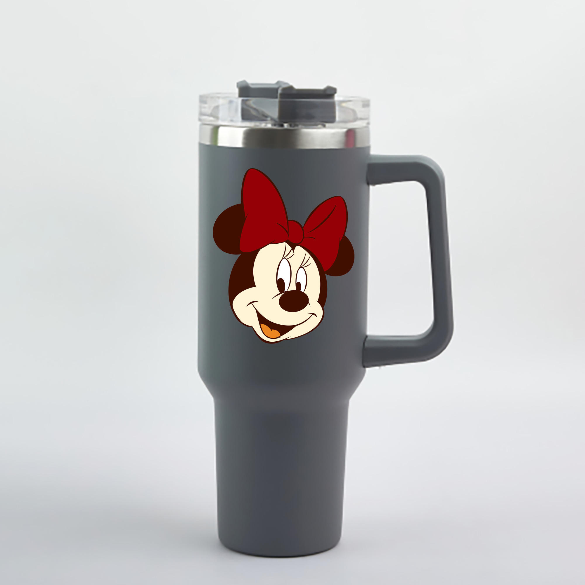 （画像用） ミッキーマウス Mickey Mouse 1200mL車用タンブラー - クリスタルステッカー（プラスチックストロー付き）