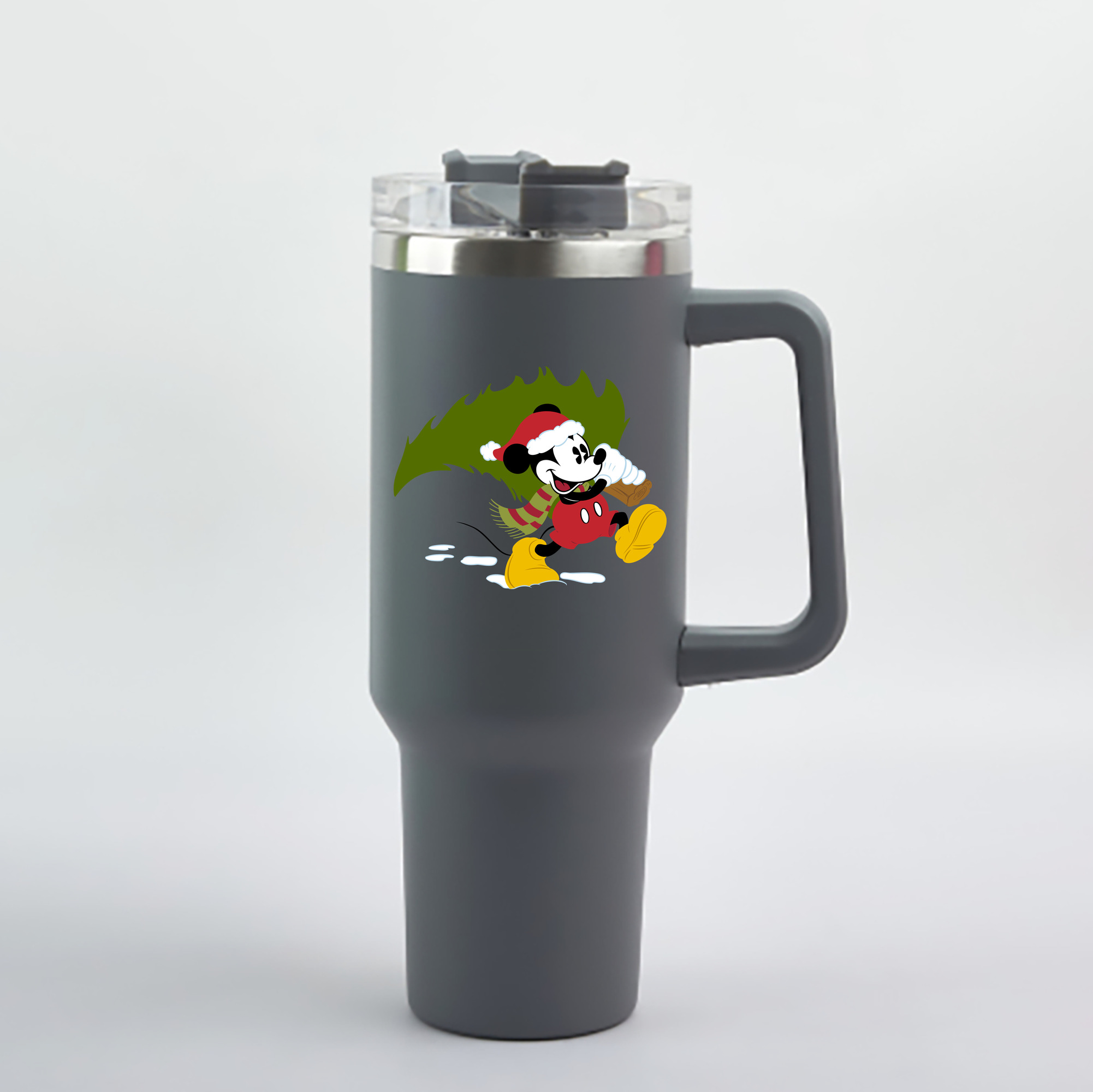 （画像用） ミッキーマウス Mickey Mouse 1200mL車用タンブラー - クリスタルステッカー（プラスチックストロー付き）