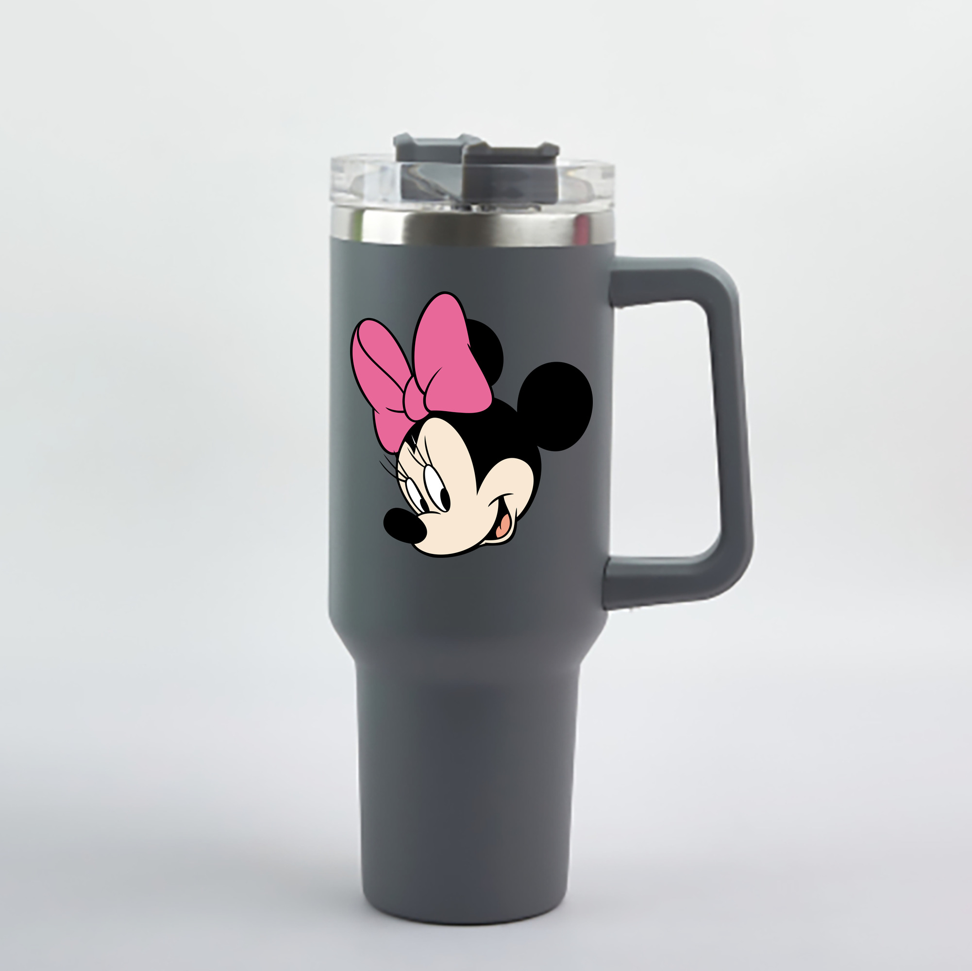 （画像用） ミッキーマウス Mickey Mouse 1200mL車用タンブラー - クリスタルステッカー（プラスチックストロー付き）