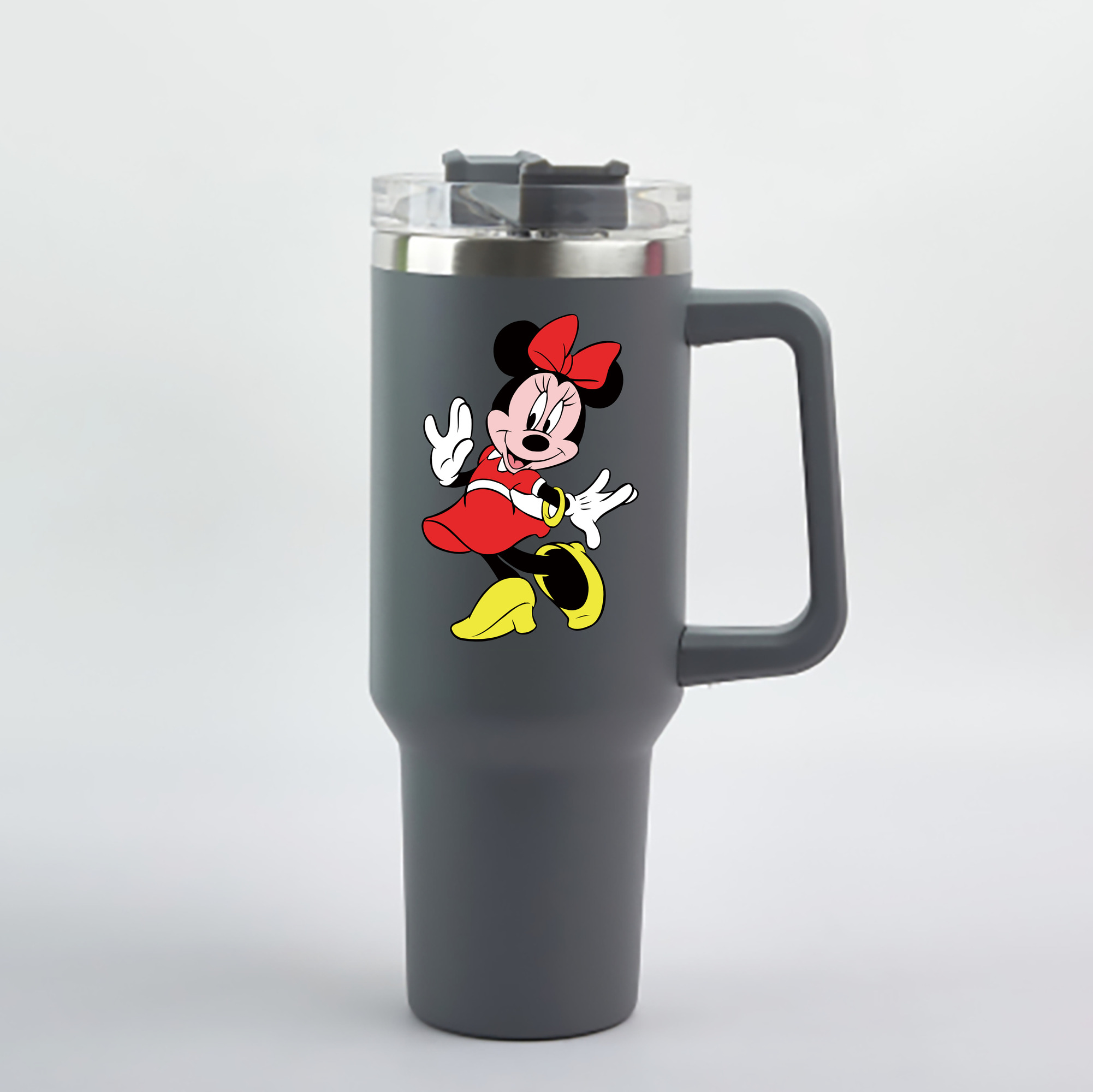 （画像用） ミッキーマウス Mickey Mouse 1200mL車用タンブラー - クリスタルステッカー（プラスチックストロー付き）