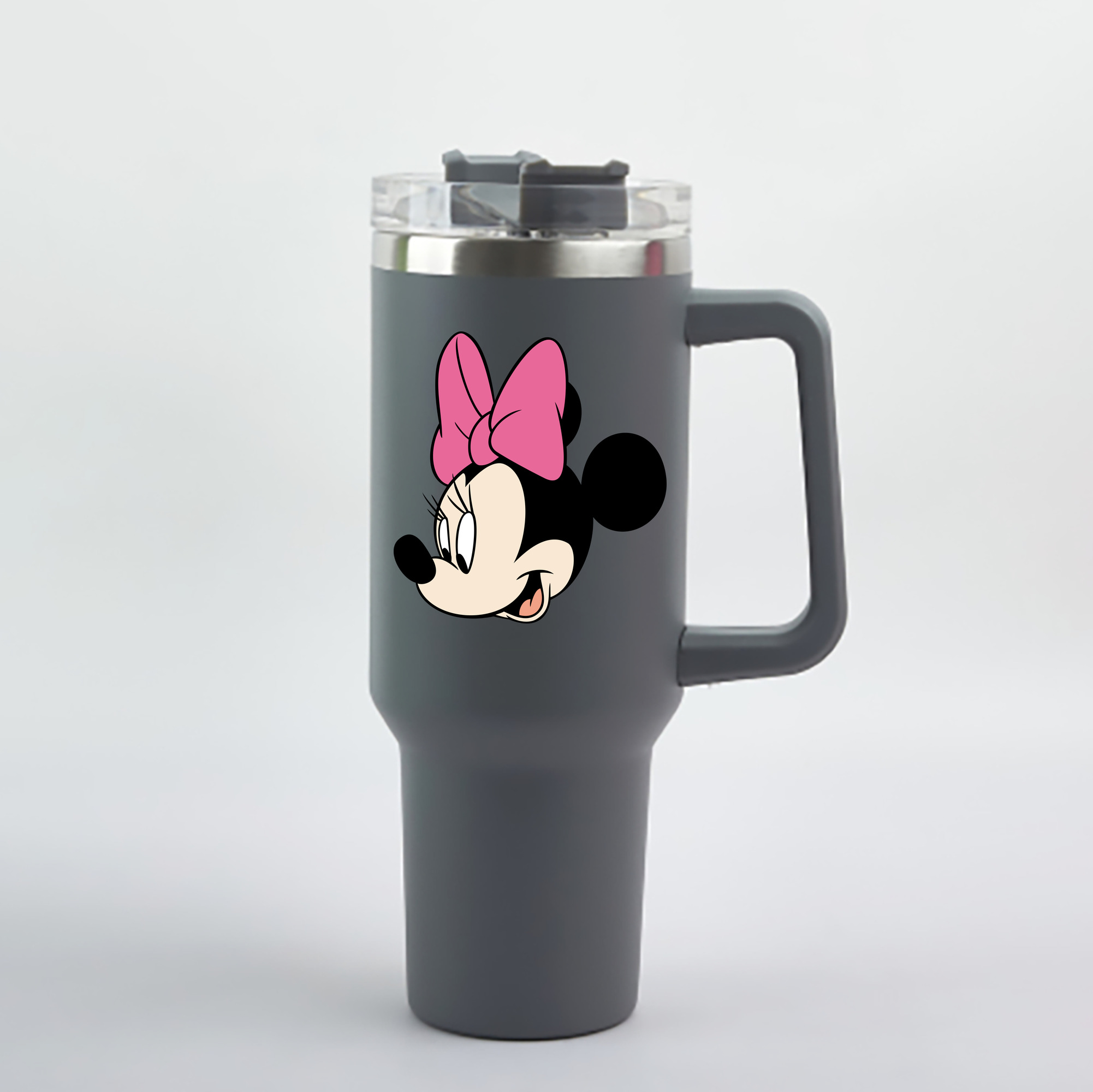 （画像用） ミッキーマウス Mickey Mouse 1200mL車用タンブラー - クリスタルステッカー（プラスチックストロー付き）