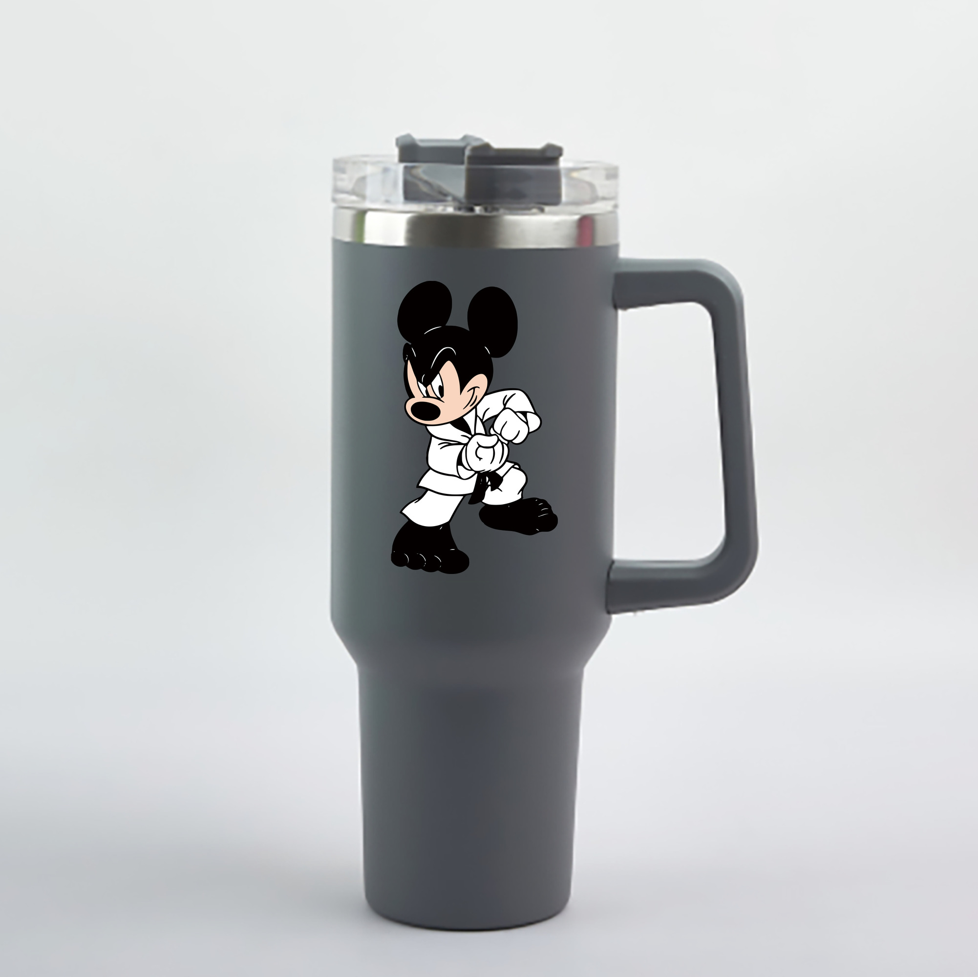 （画像用） ミッキーマウス Mickey Mouse 1200mL車用タンブラー - クリスタルステッカー（プラスチックストロー付き）