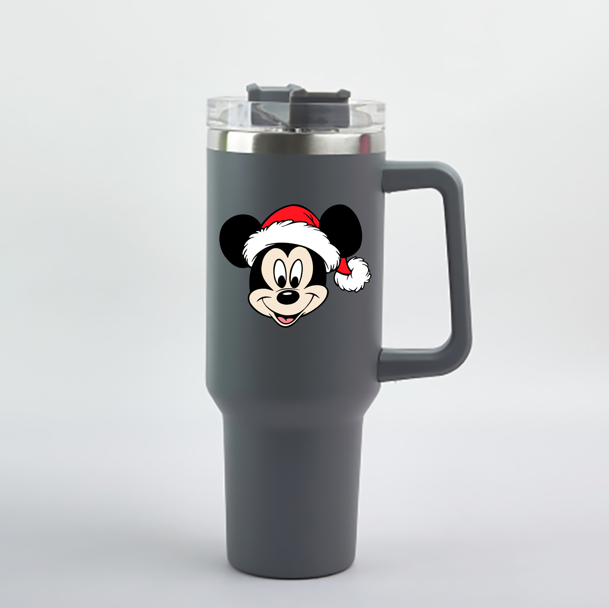 （画像用） ミッキーマウス Mickey Mouse 1200mL車用タンブラー - クリスタルステッカー（プラスチックストロー付き）