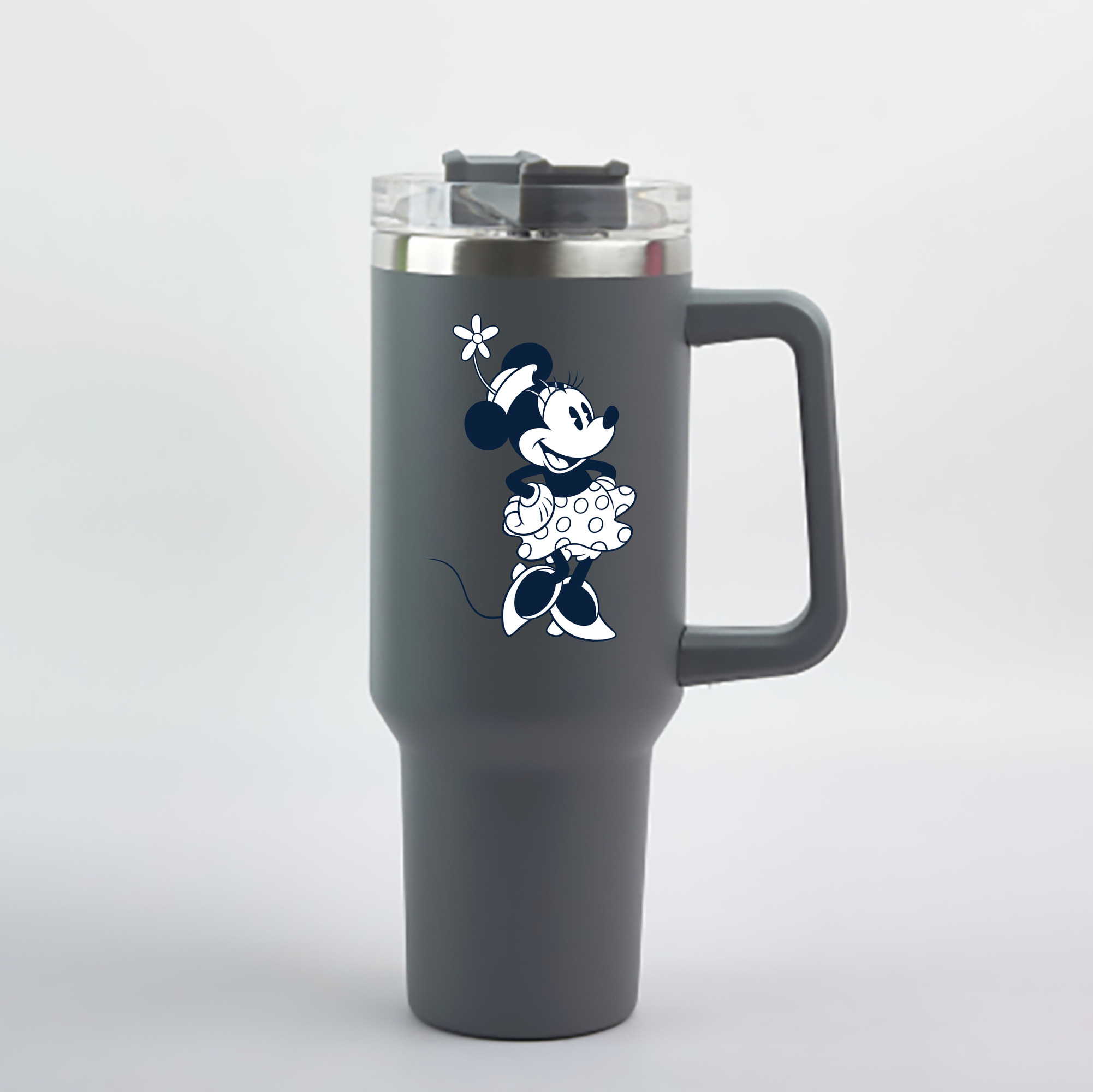 （画像用） ミッキーマウス Mickey Mouse 1200mL車用タンブラー - クリスタルステッカー（プラスチックストロー付き）