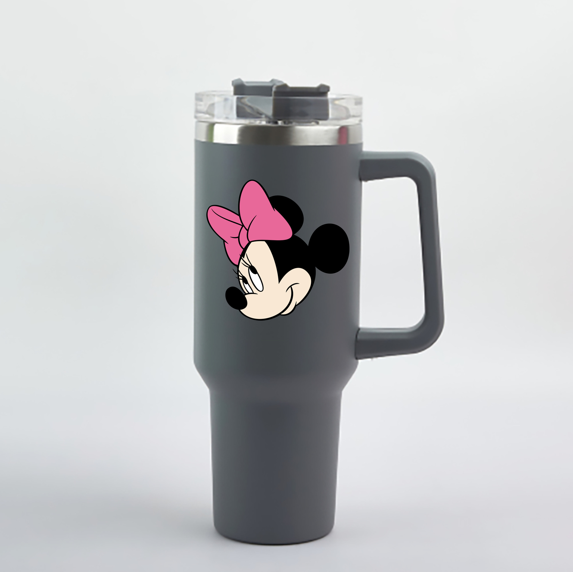 （画像用） ミッキーマウス Mickey Mouse 1200mL車用タンブラー - クリスタルステッカー（プラスチックストロー付き）