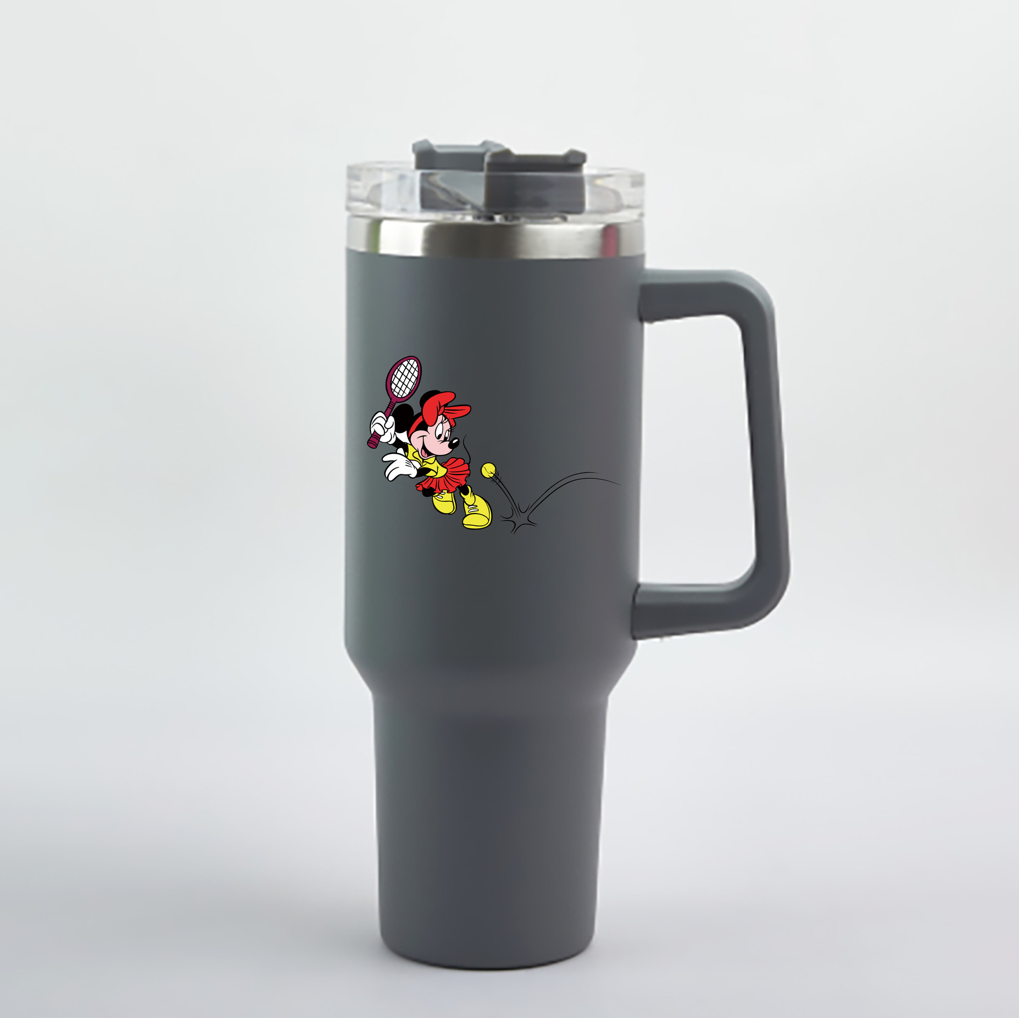 （画像用） ミッキーマウス Mickey Mouse 1200mL車用タンブラー - クリスタルステッカー（プラスチックストロー付き）