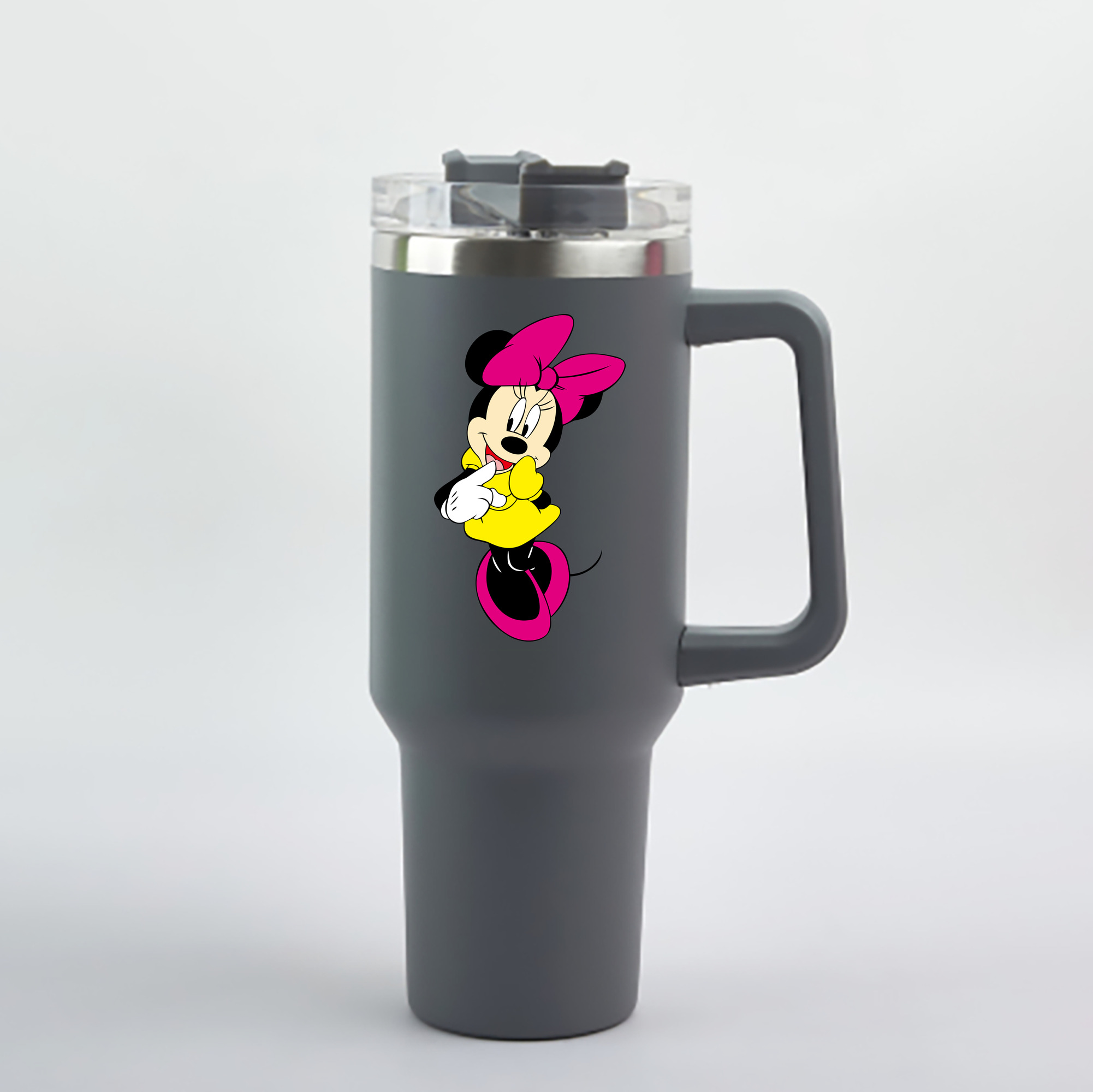 （画像用） ミッキーマウス Mickey Mouse 1200mL車用タンブラー - クリスタルステッカー（プラスチックストロー付き）