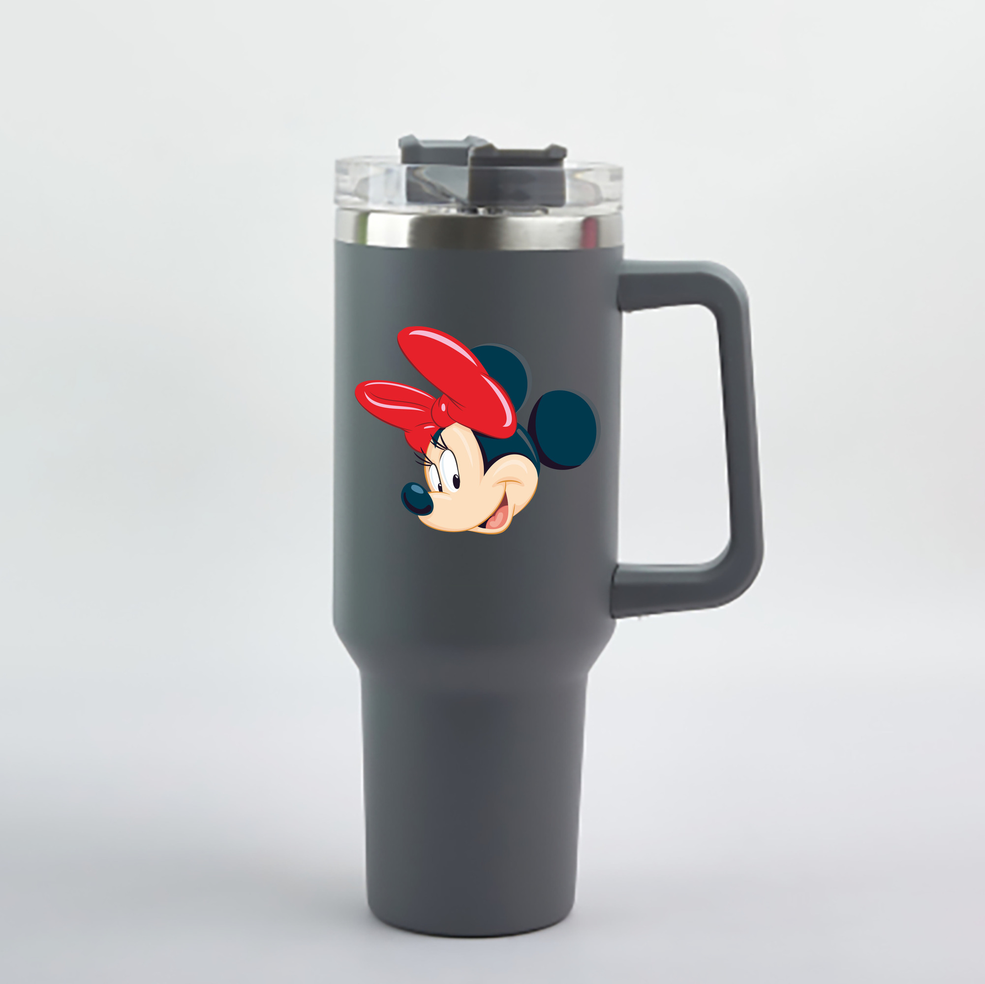 （画像用） ミッキーマウス Mickey Mouse 1200mL車用タンブラー - クリスタルステッカー（プラスチックストロー付き）