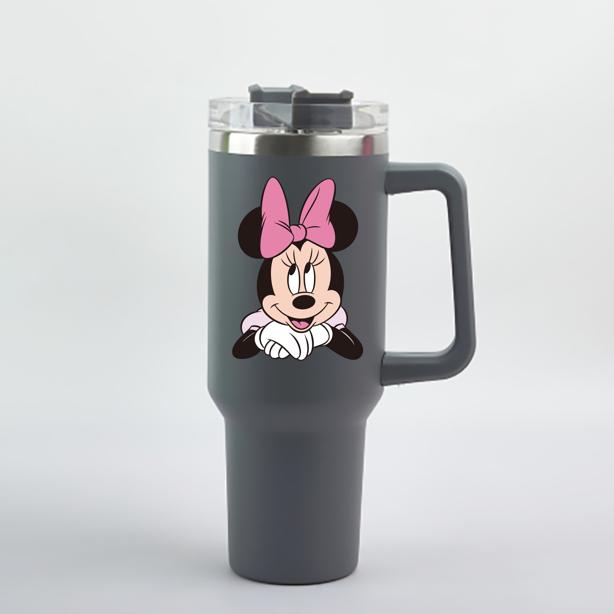 （画像用） ミッキーマウス Mickey Mouse 1200mL車用タンブラー - クリスタルステッカー（プラスチックストロー付き）