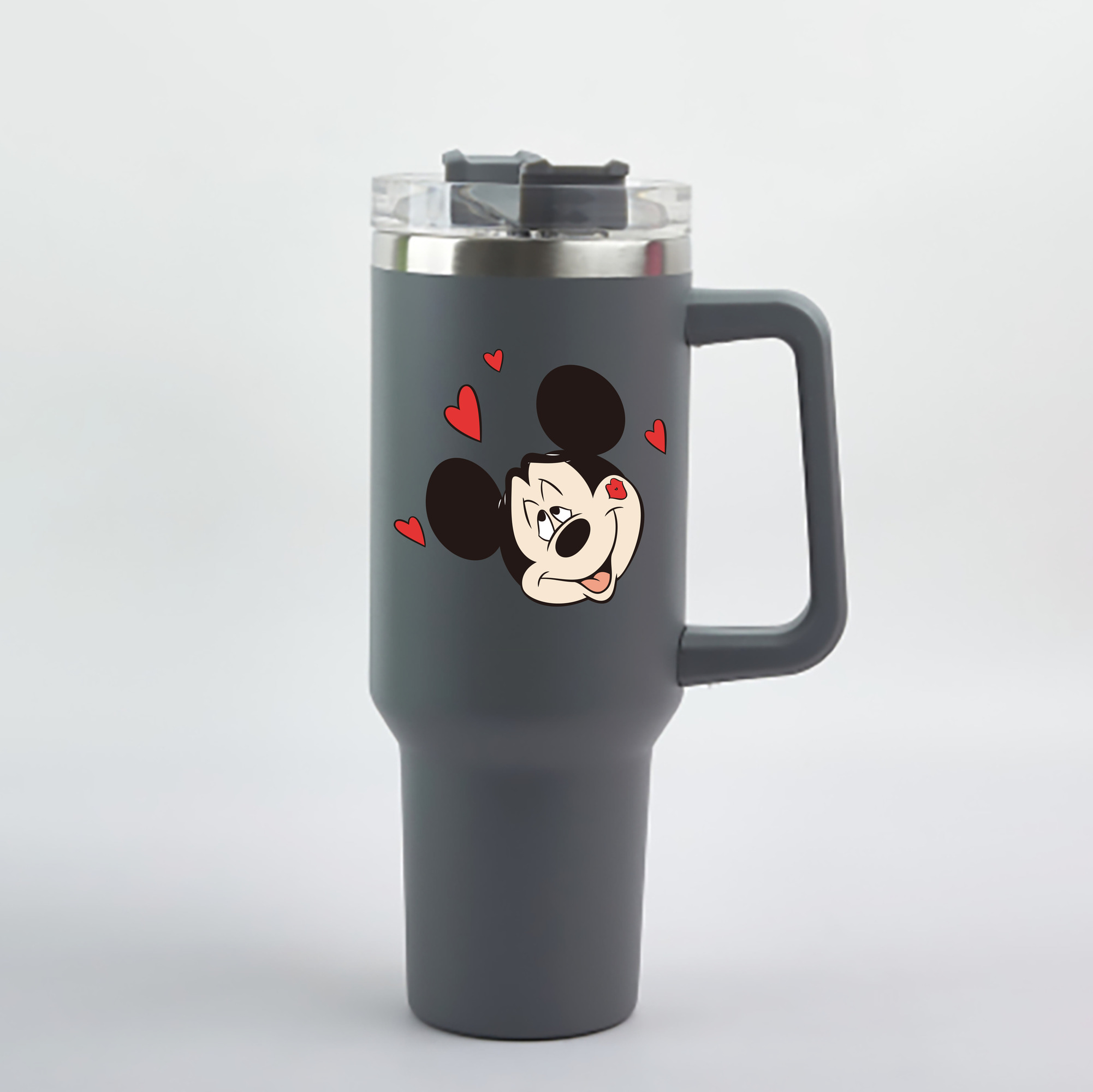 ミッキーマウス Mickey Mouse 1200mL車用タンブラー - クリスタルステッカー（プラスチックストロー付き）
