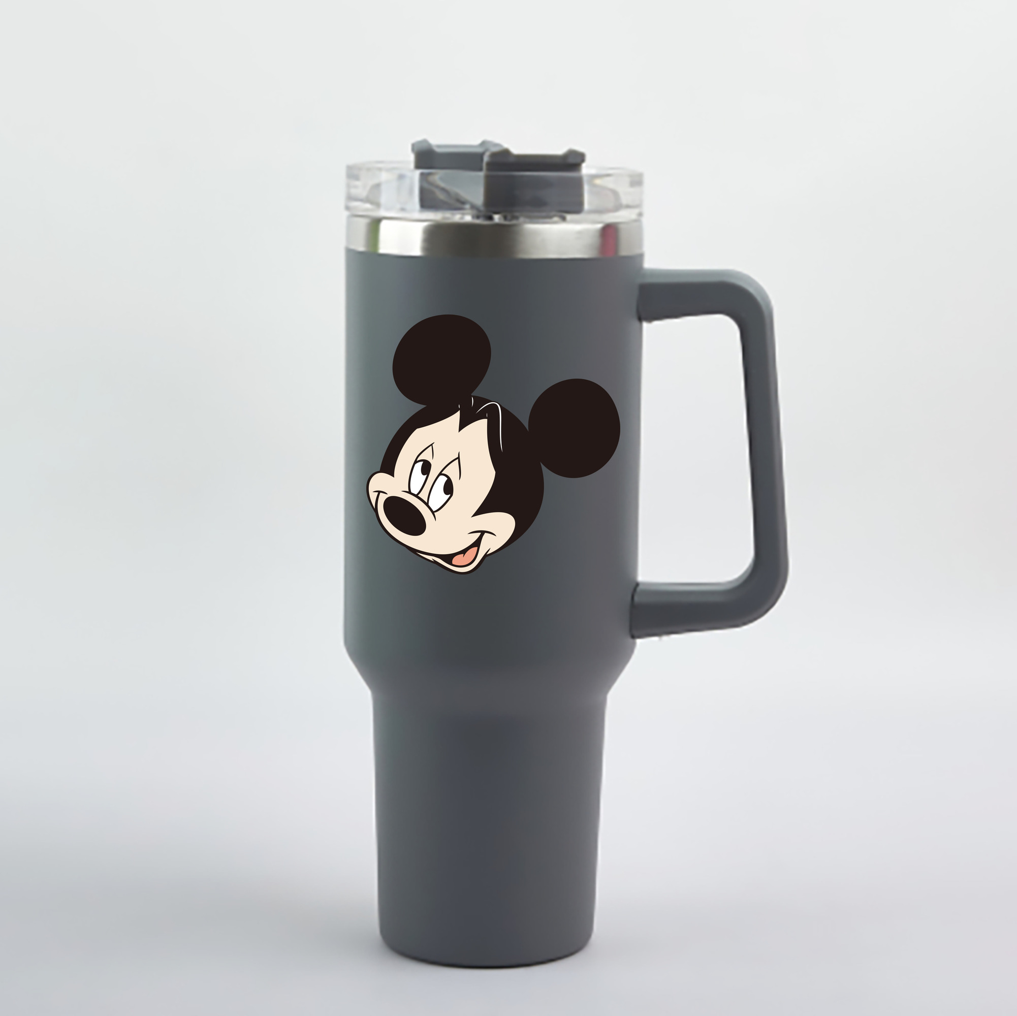 （画像用） ミッキーマウス Mickey Mouse 1200mL車用タンブラー - クリスタルステッカー（プラスチックストロー付き）
